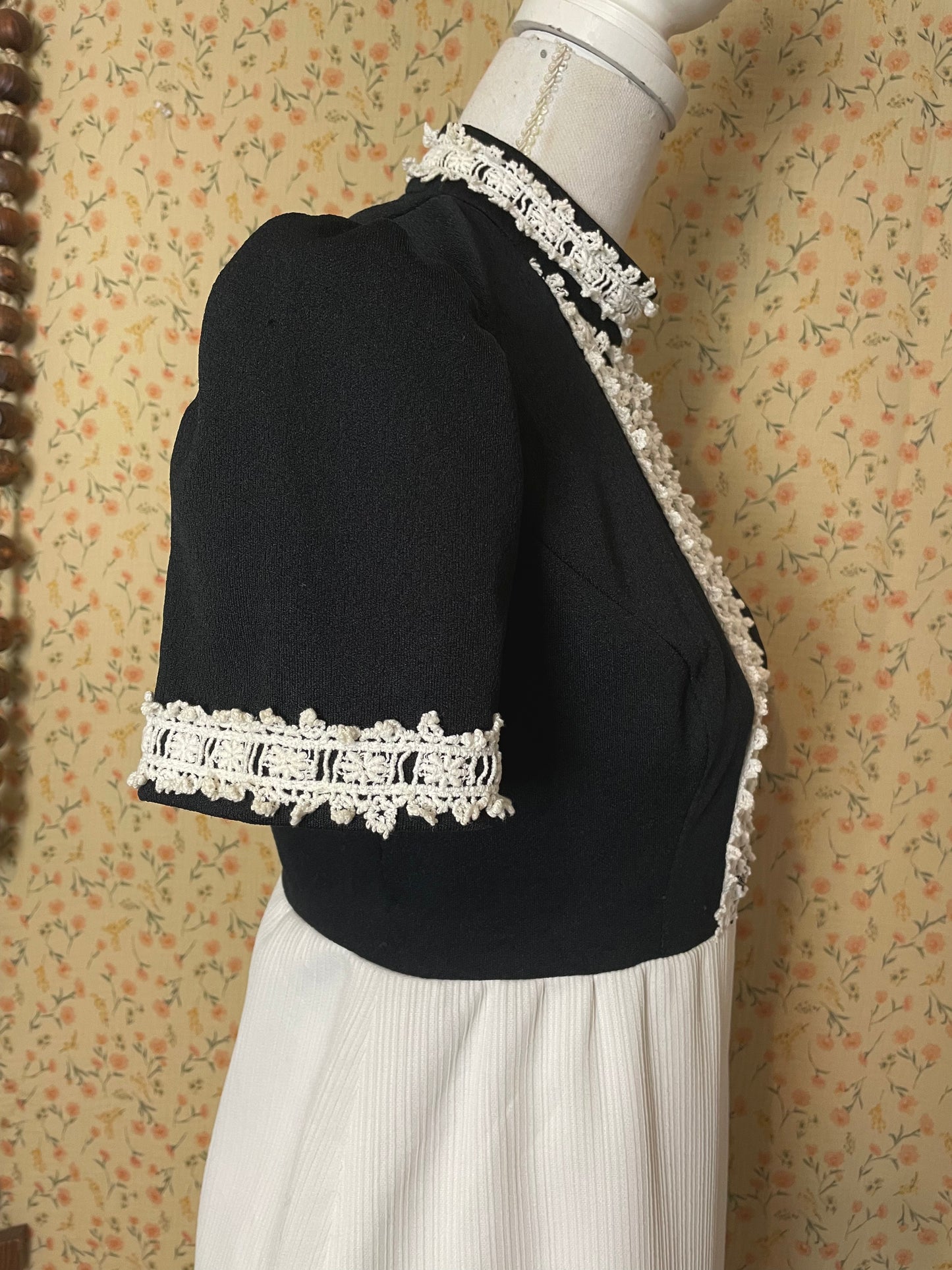 Medieval Revival Black and White Dress