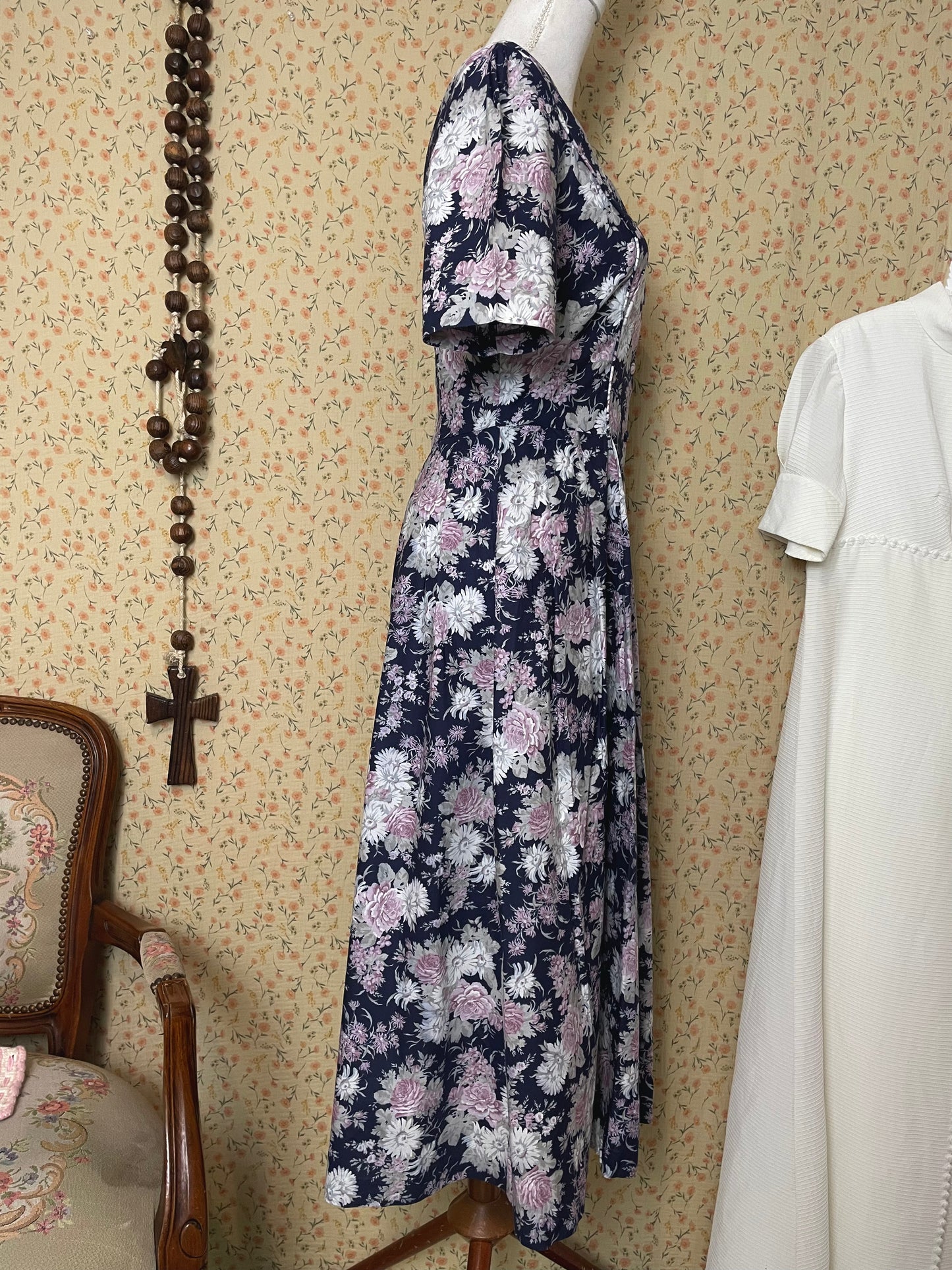 1980s Laura Ashley Scallop Dress