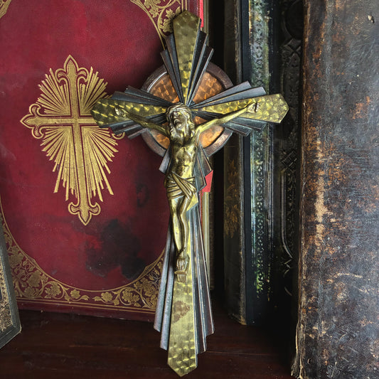 Art Deco Bronze Crucifix