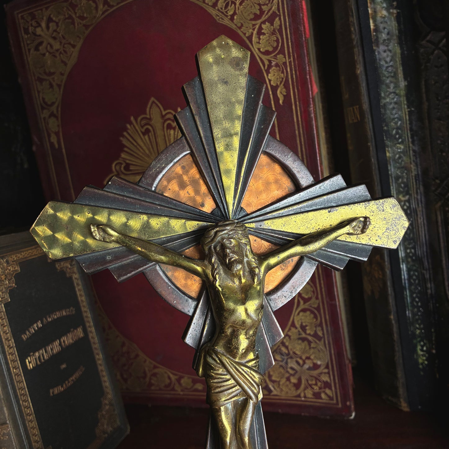 Art Deco Bronze Crucifix