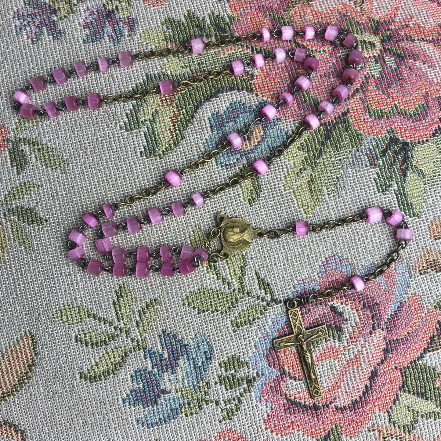 Pink Glass Rosary
