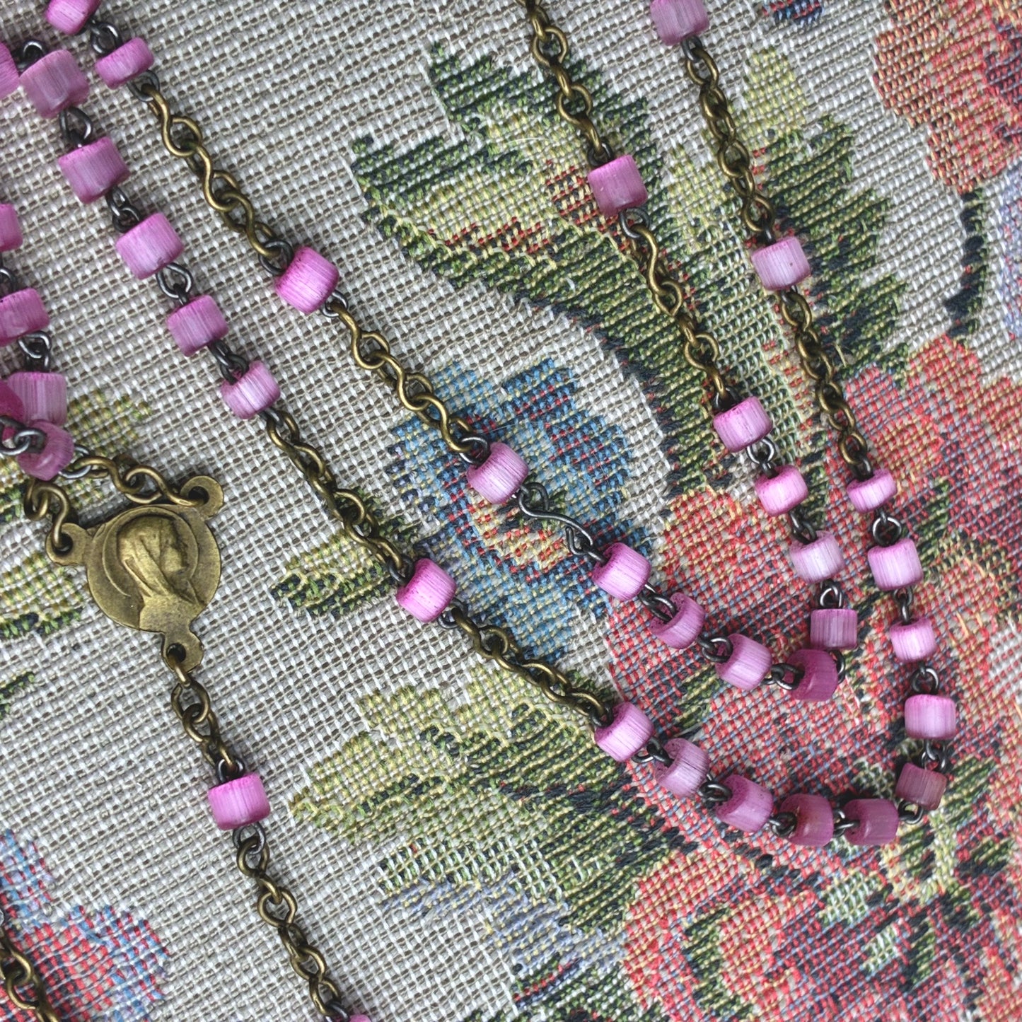 Pink Glass Rosary