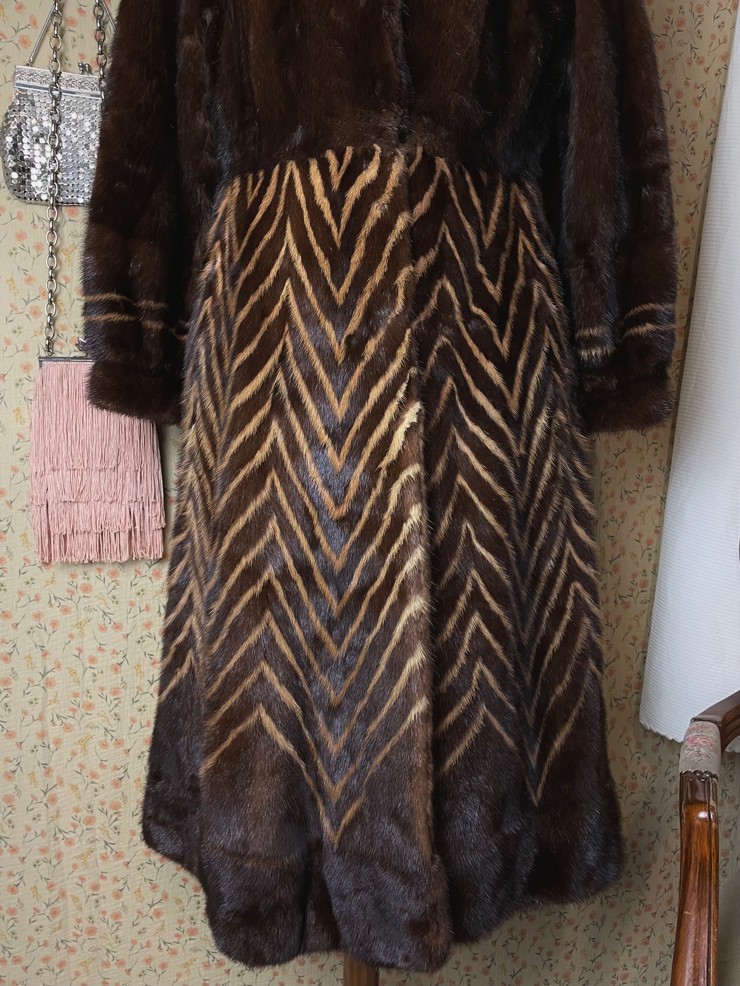 1970s Mink Chevron Coat