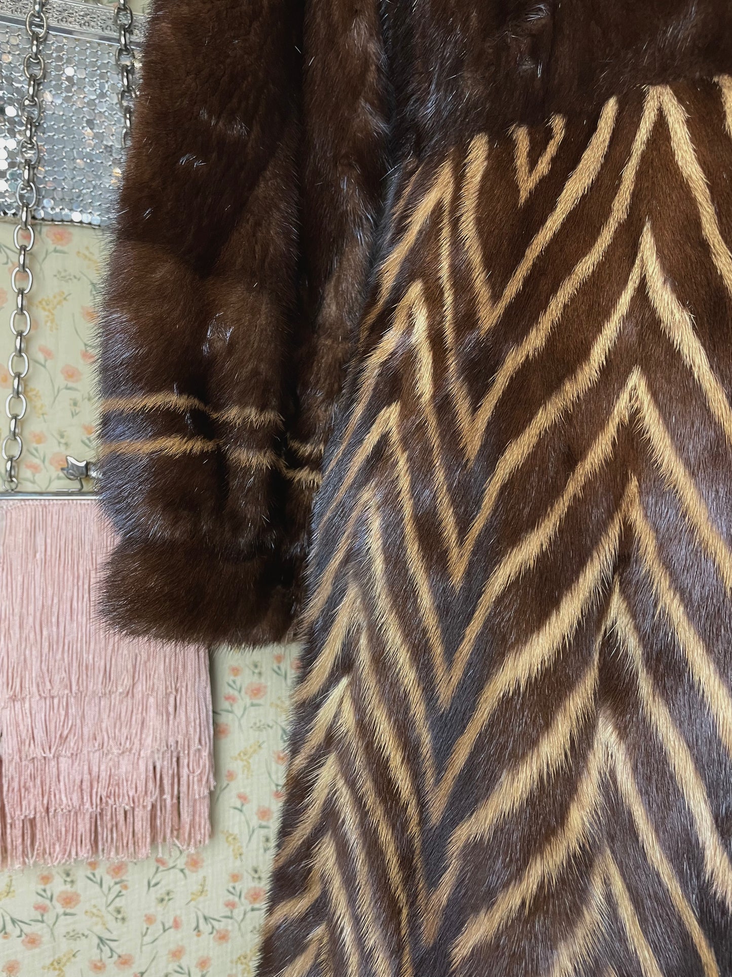 1970s Mink Chevron Coat
