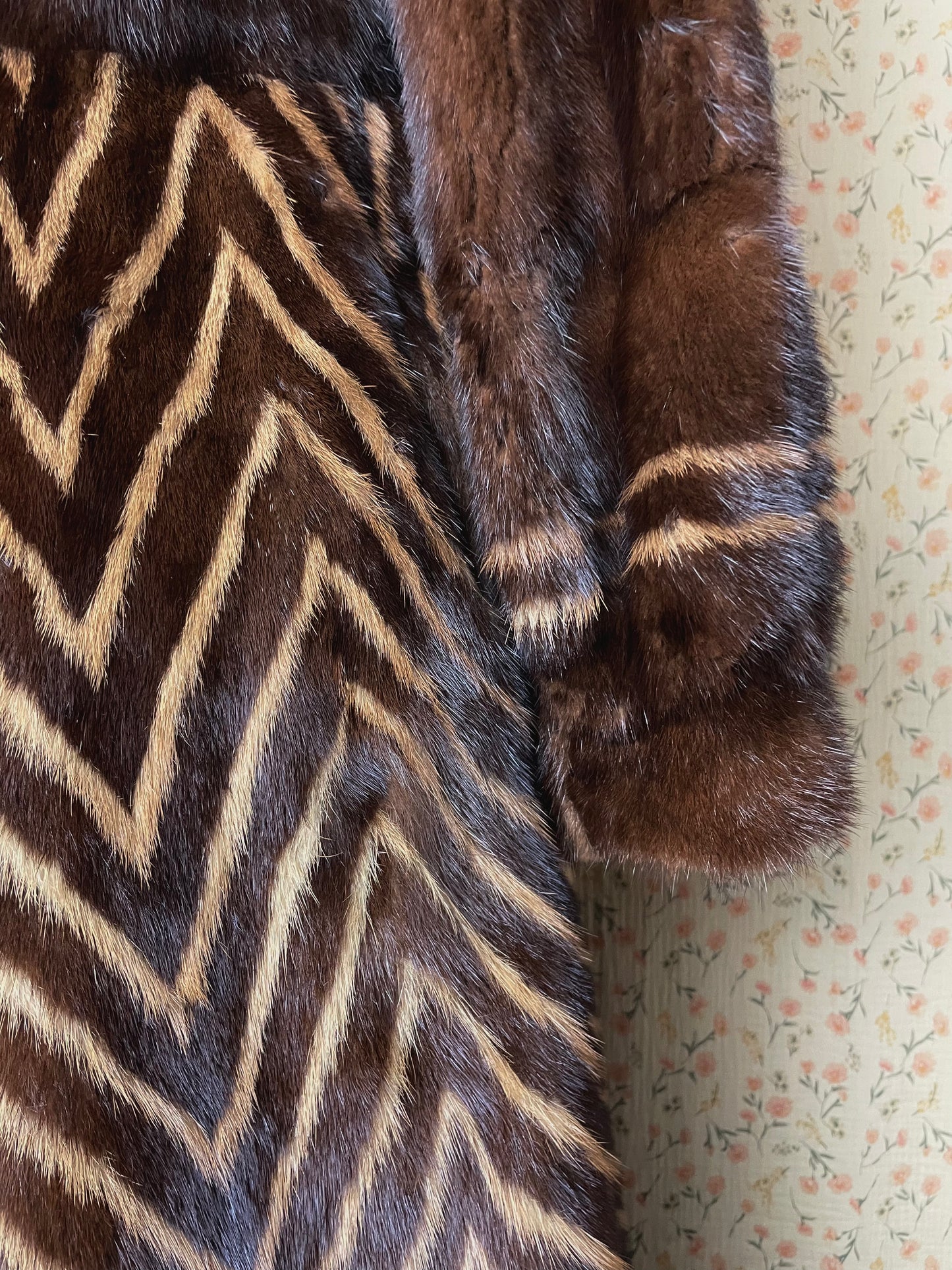 1970s Mink Chevron Coat