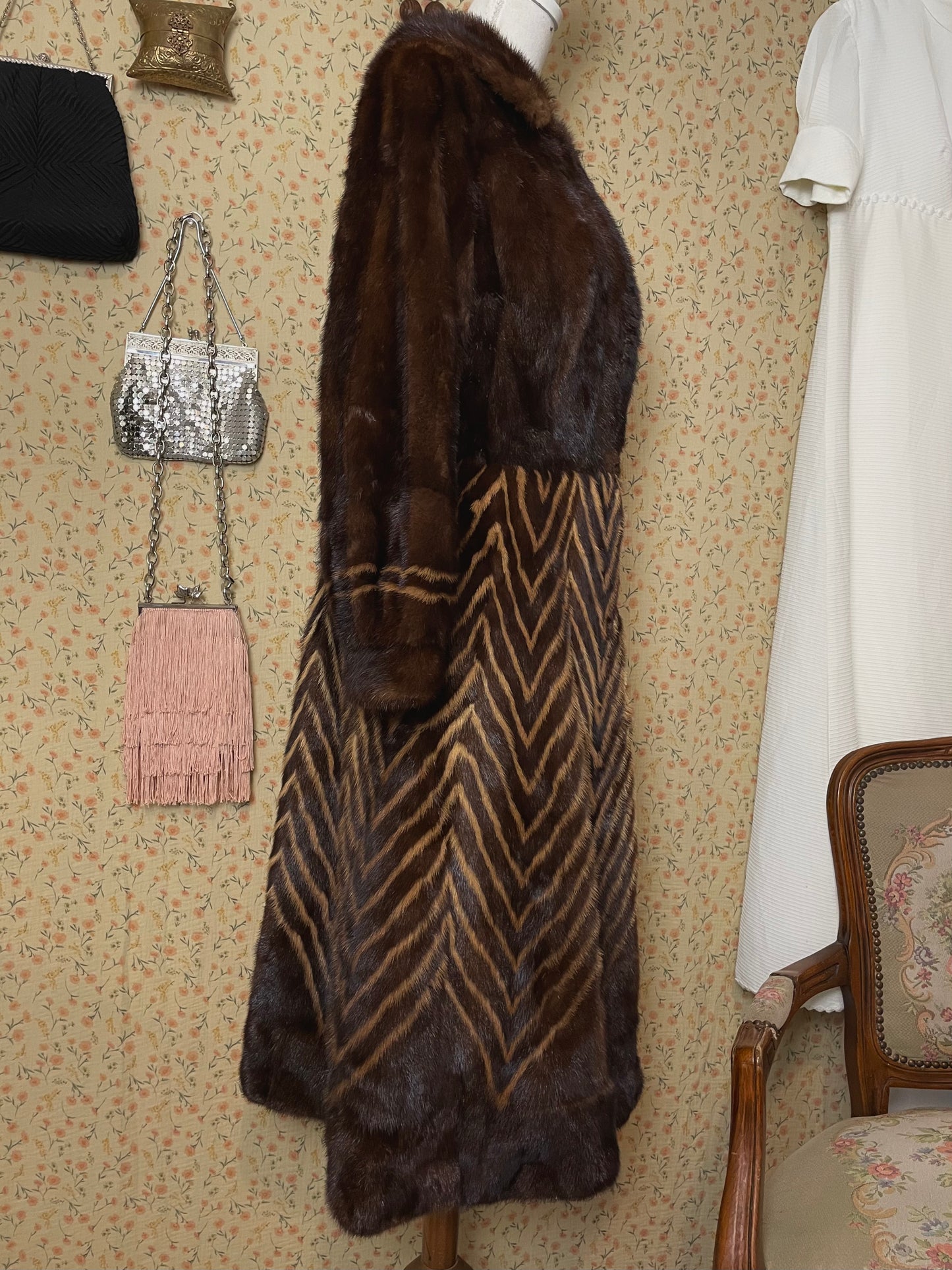 1970s Mink Chevron Coat