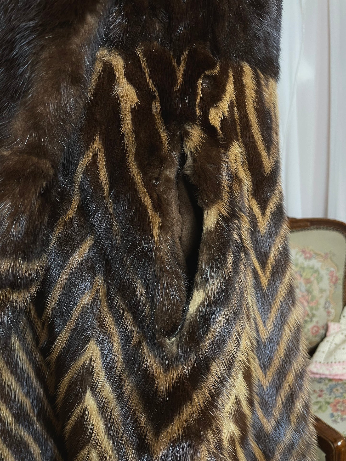 1970s Mink Chevron Coat