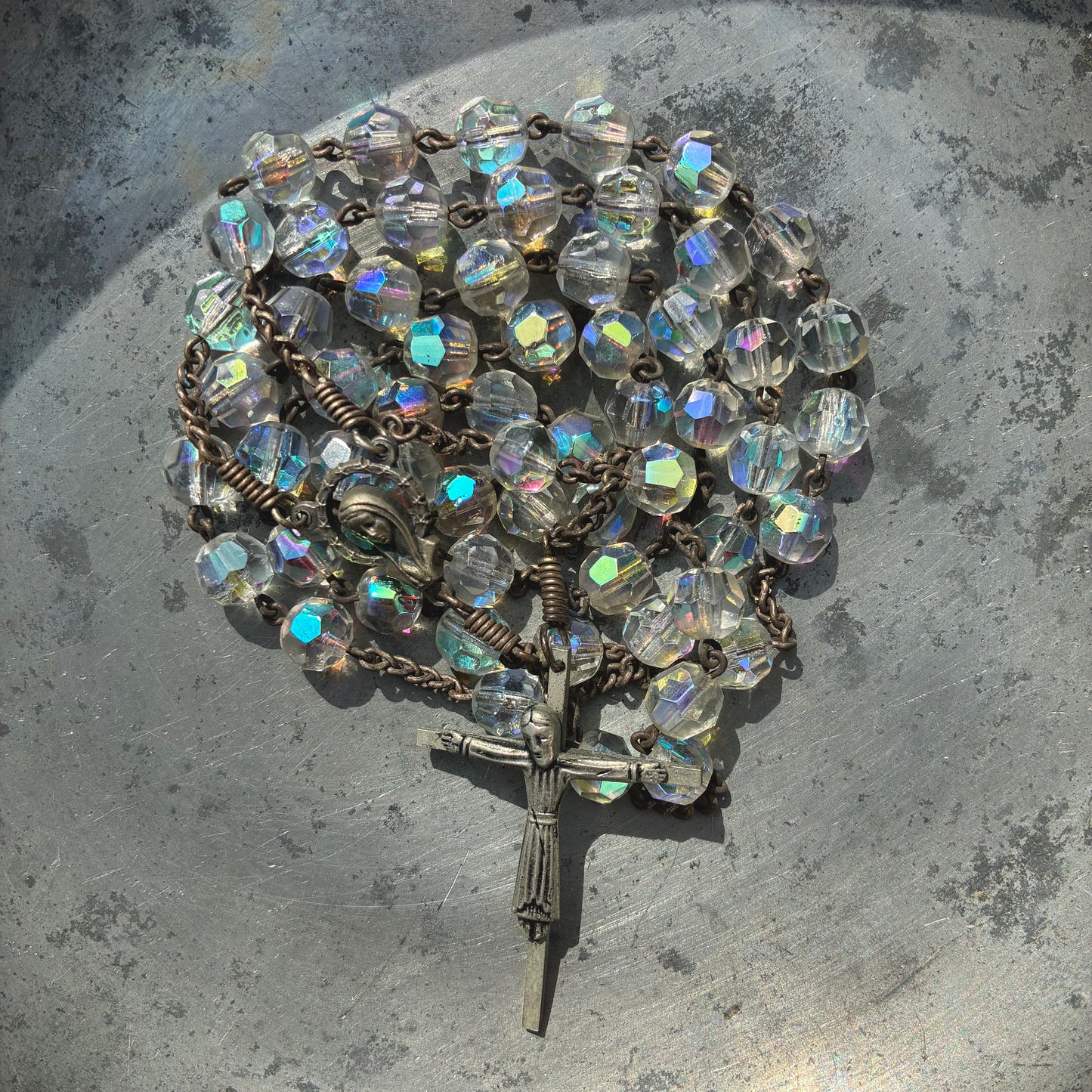 White Aurora Borealis Rosary
