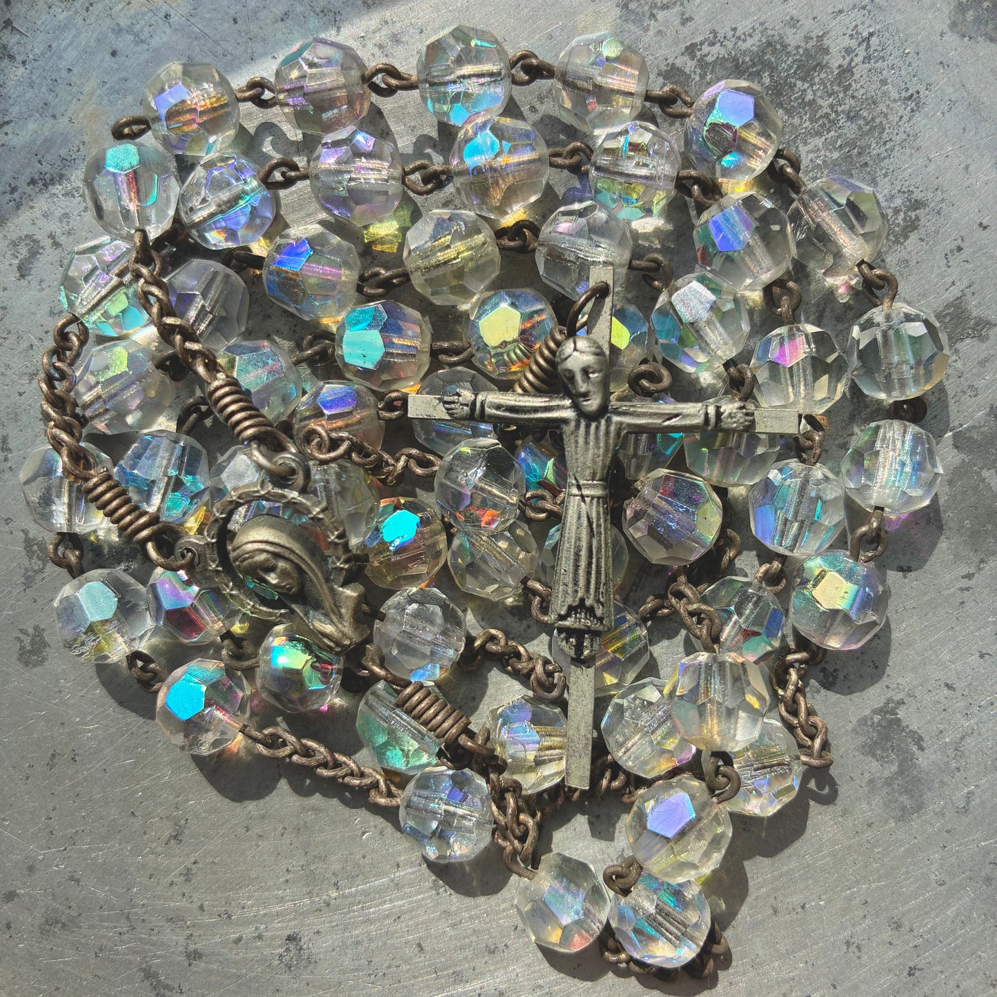 White Aurora Borealis Rosary