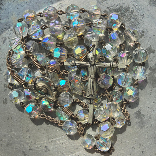White Aurora Borealis Rosary