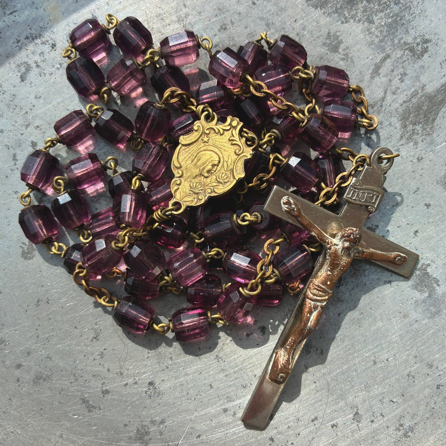 Purple Glass Rosary