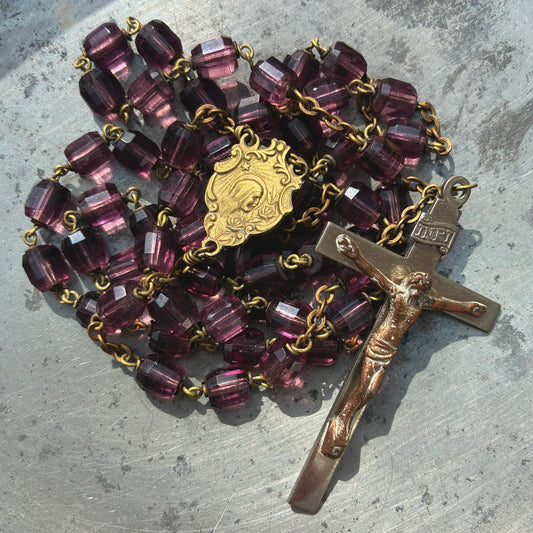 Purple Glass Rosary