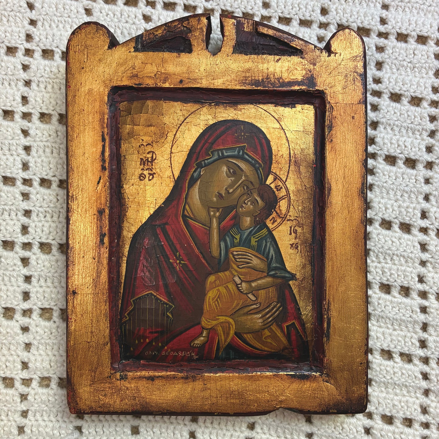 Greek Icon The Blessed Virgin Mary with Christ