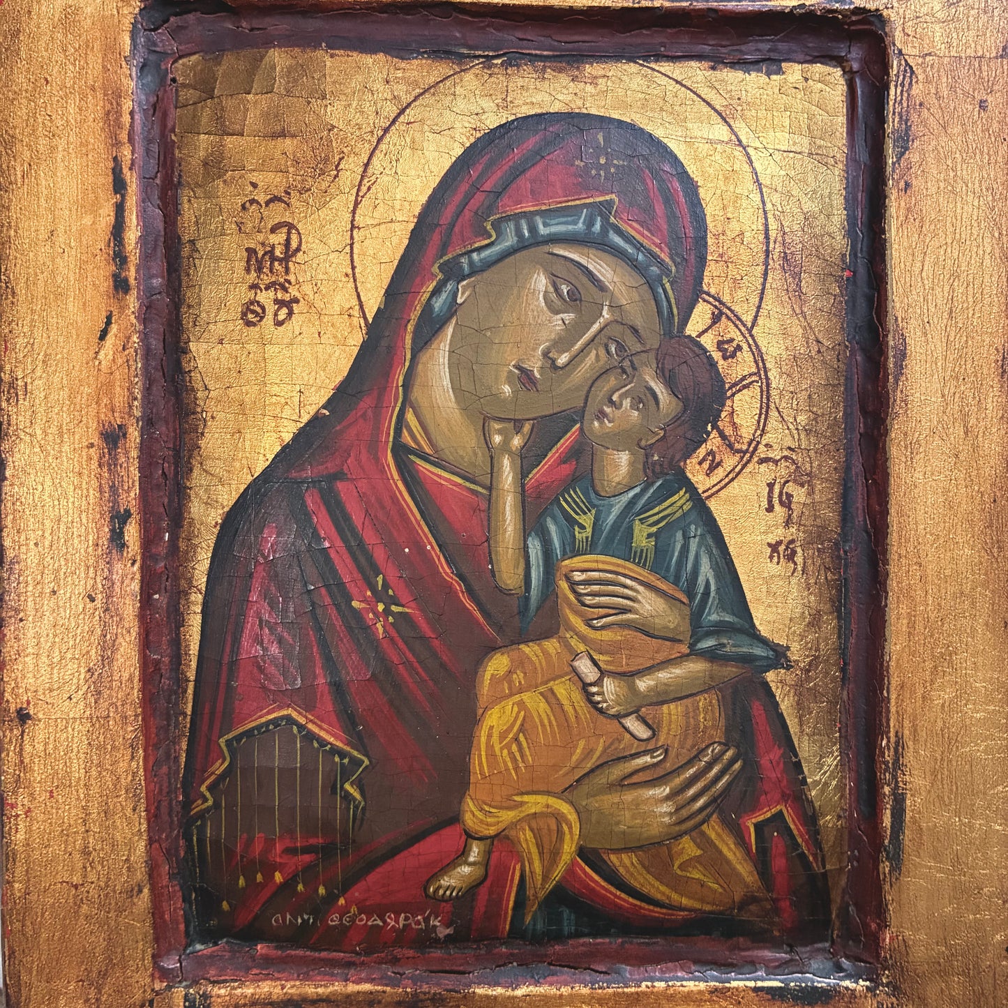 Greek Icon The Blessed Virgin Mary with Christ