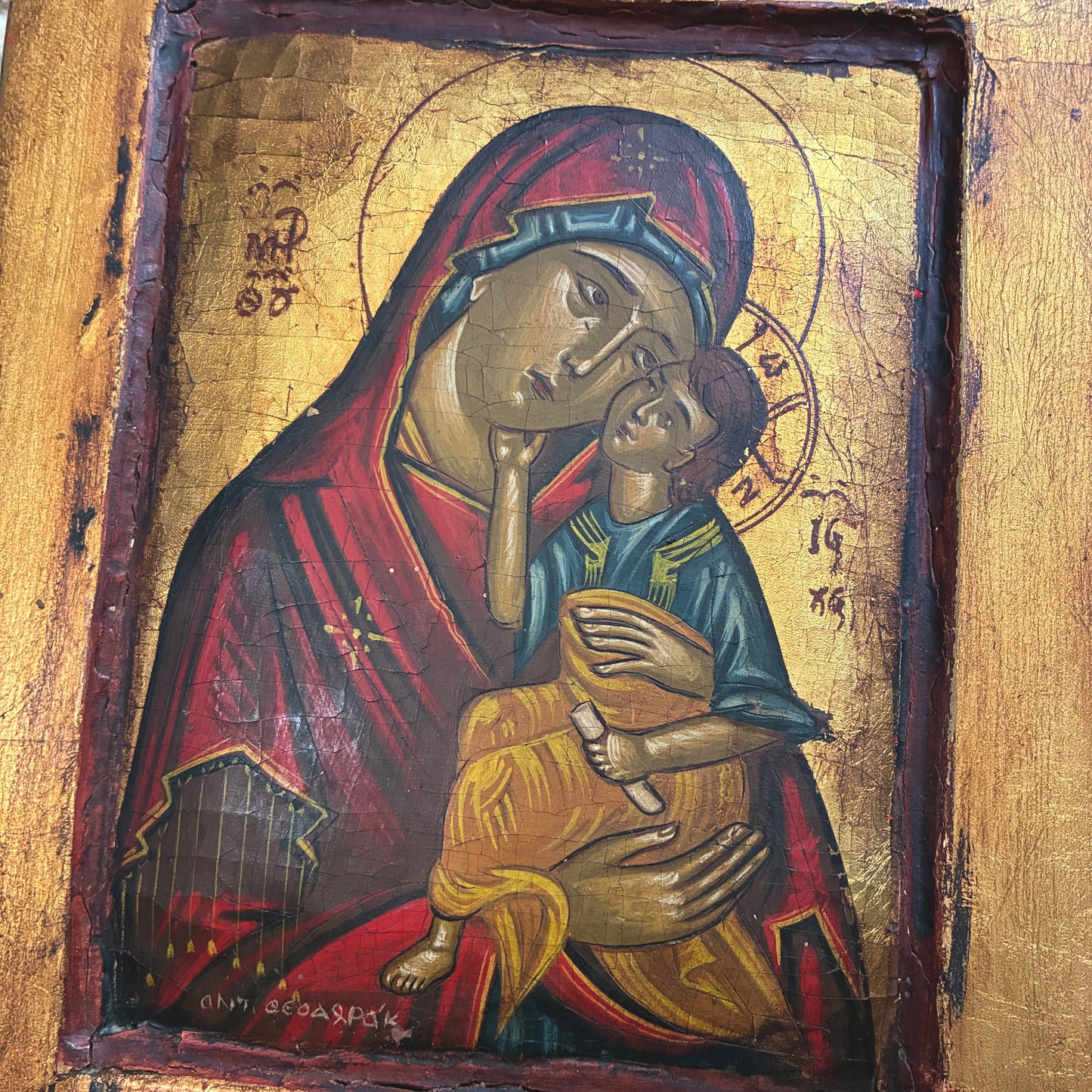 Greek Icon The Blessed Virgin Mary with Christ
