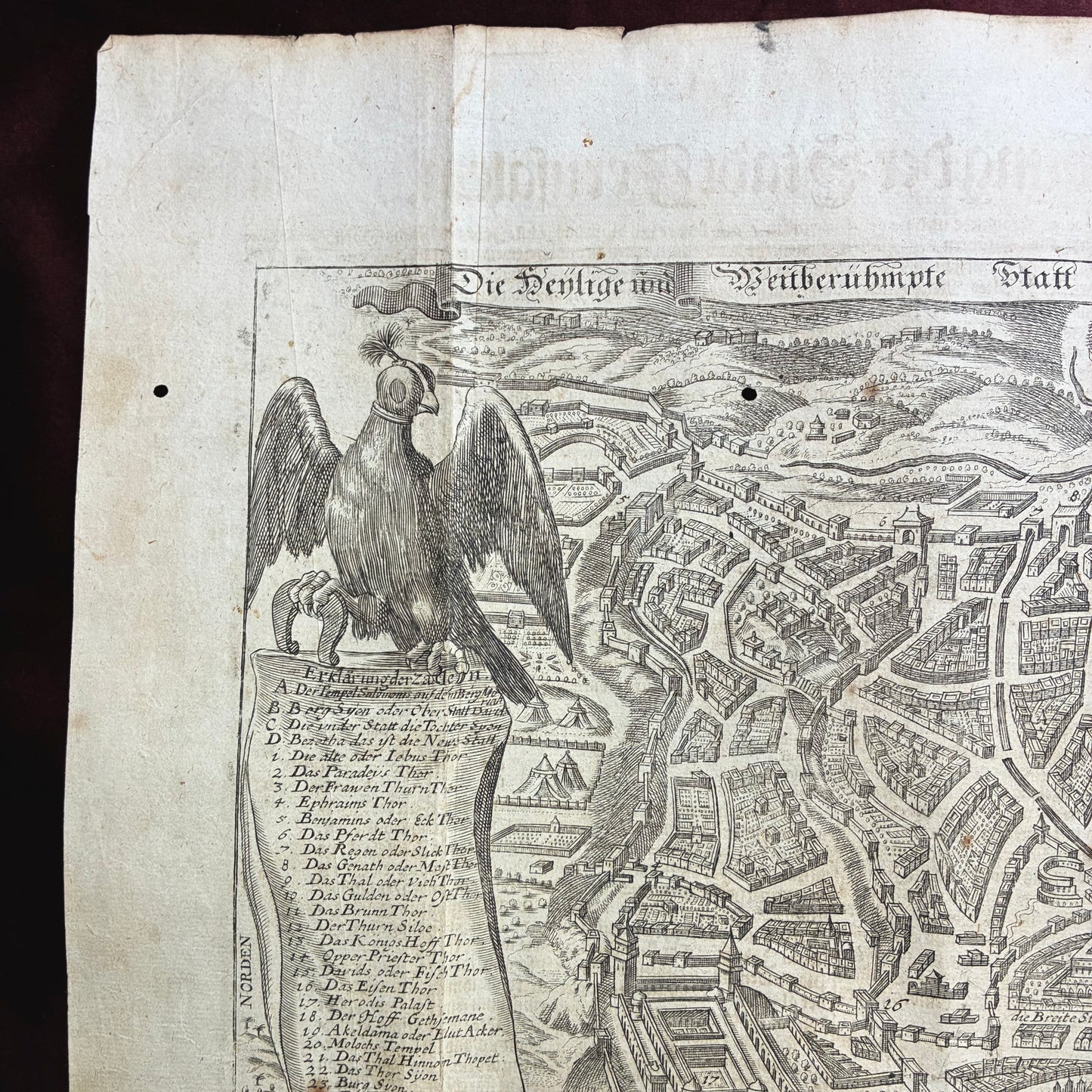 Map Jerusalem 18th Century