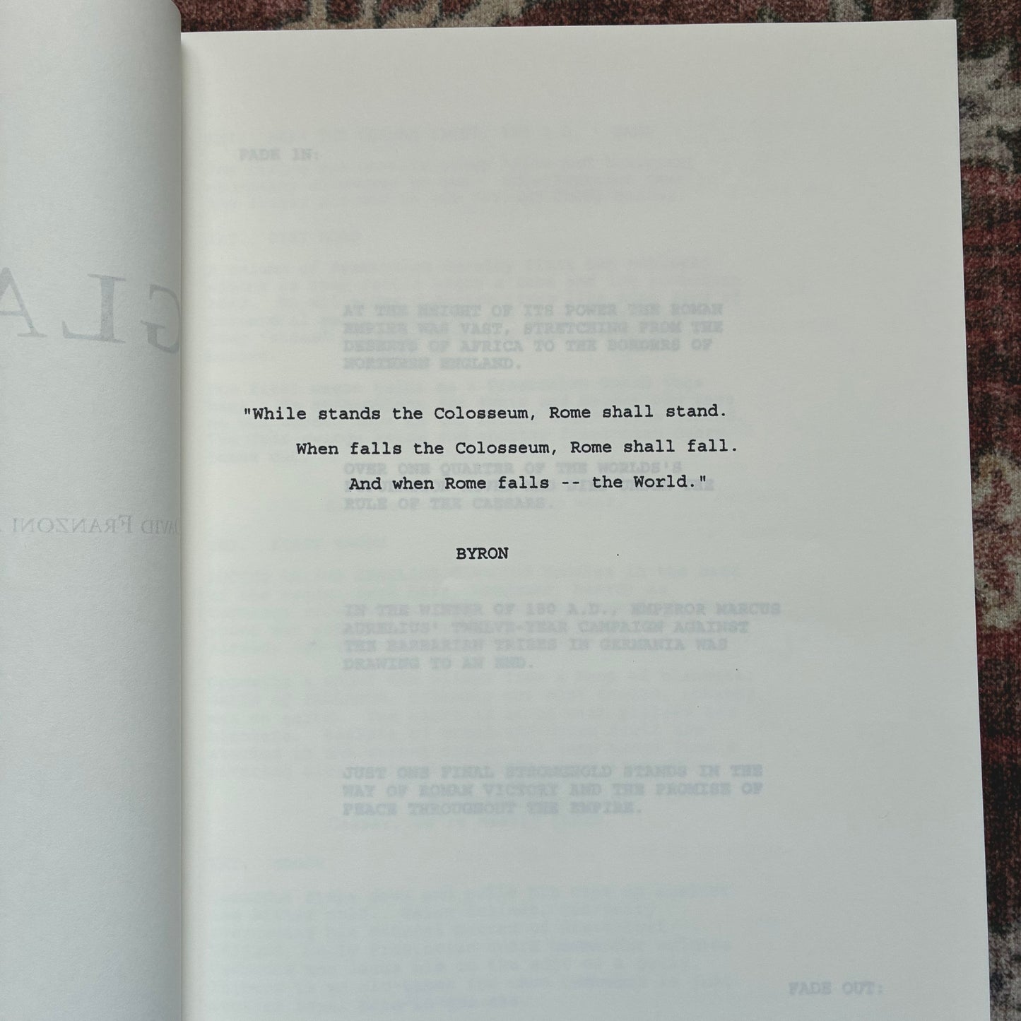 Gladiator Script 1998