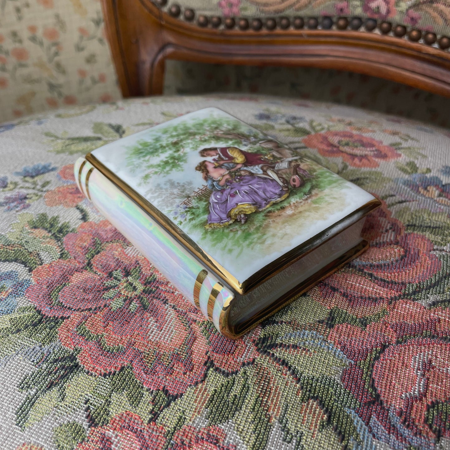 Limoges Porcelain Trinket Book Box