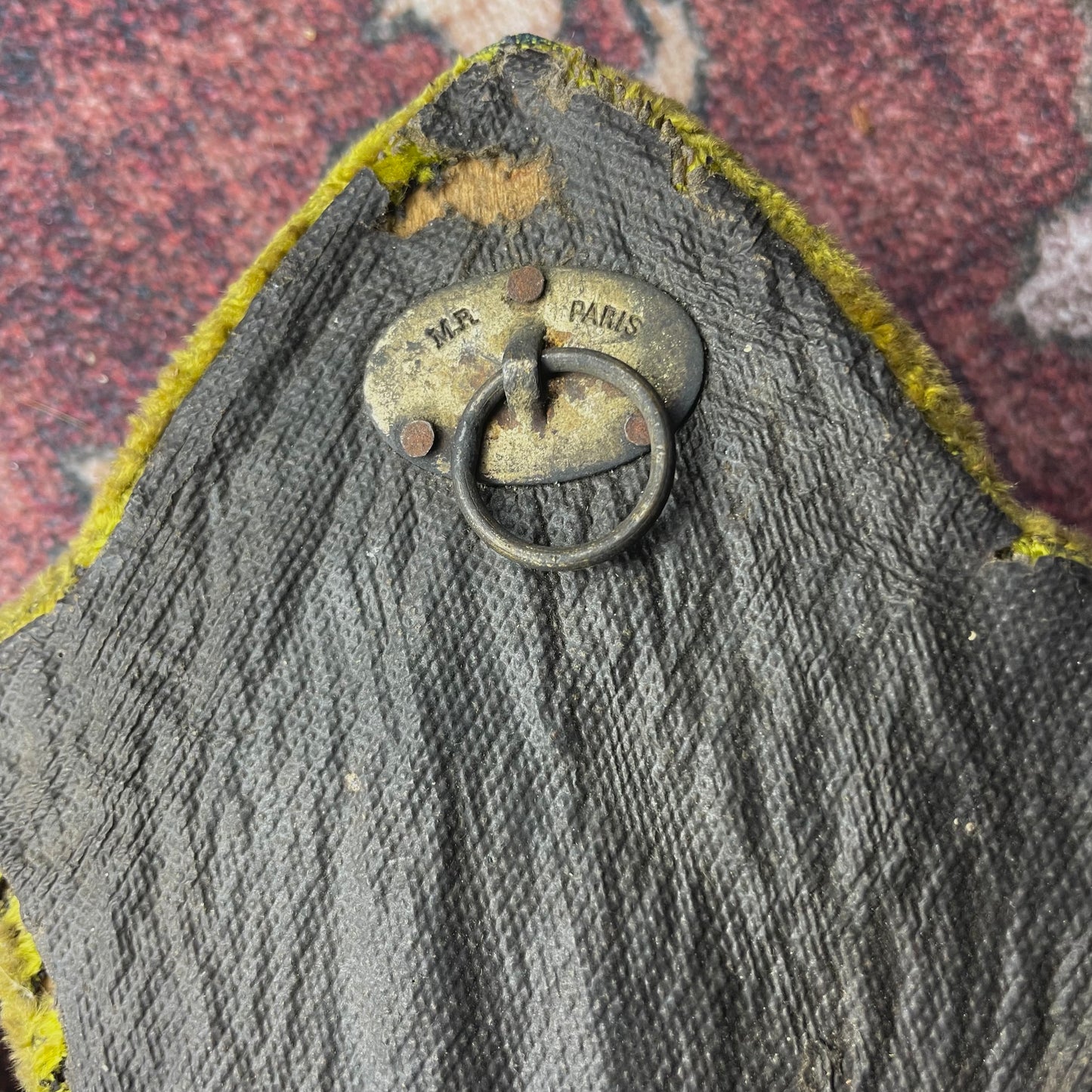 French Antique Holy Water Font Mustard