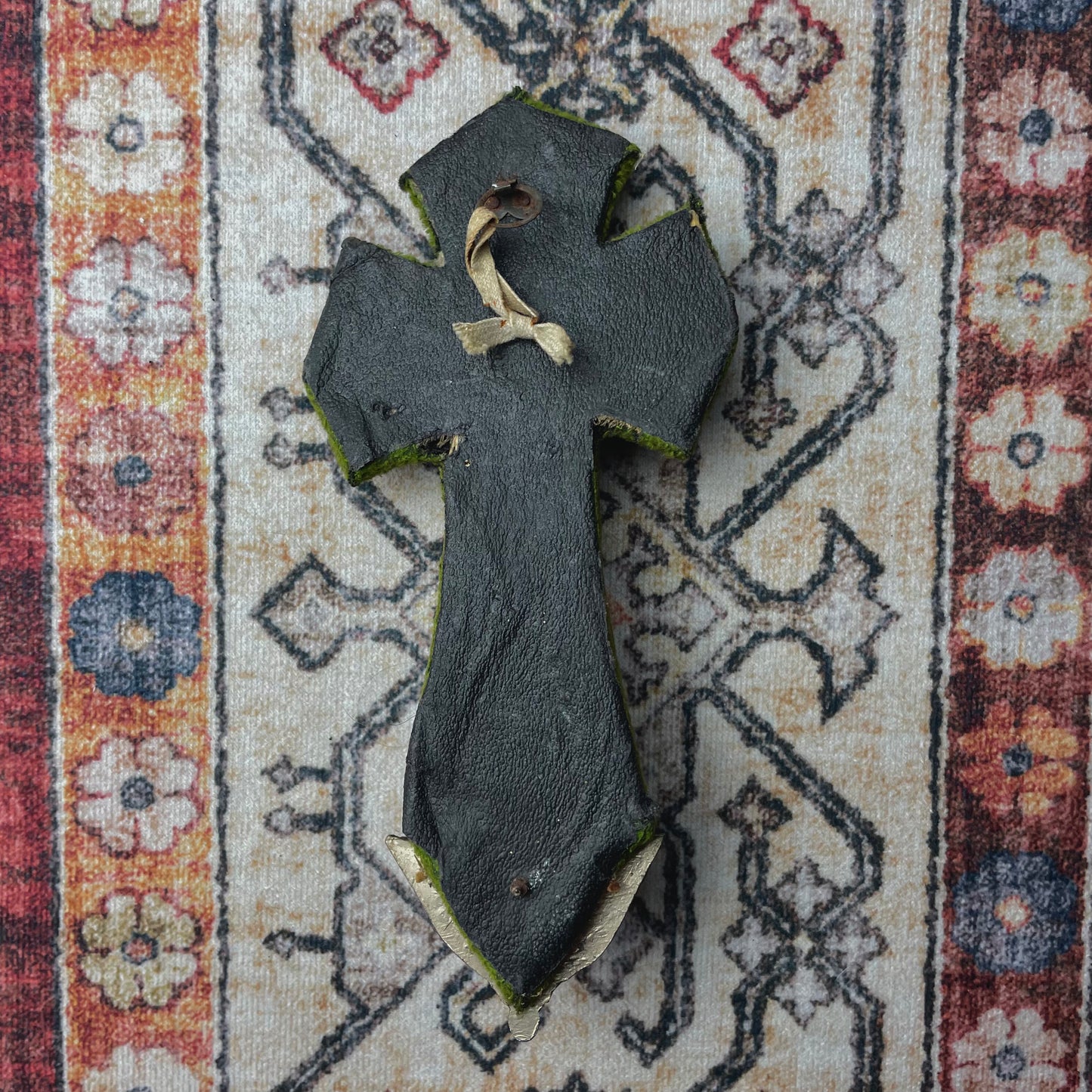 French Antique Holy Water Font Green