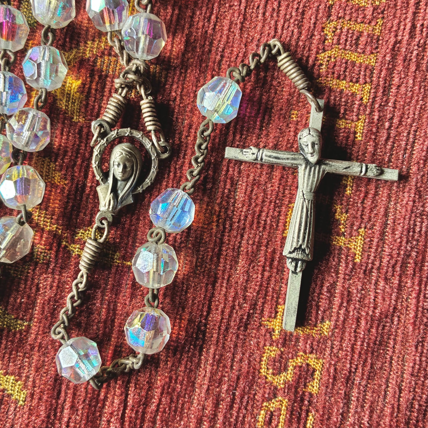 White Aurora Borealis Rosary