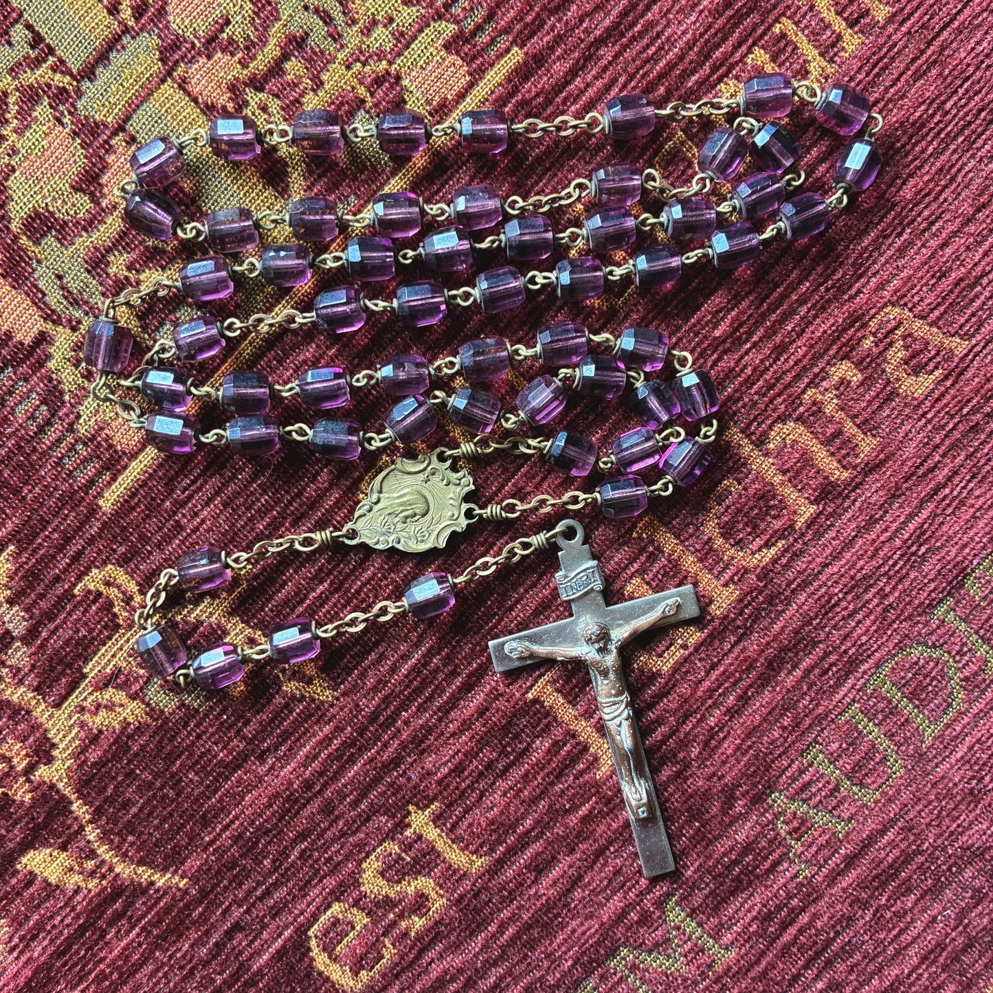 Purple Glass Rosary