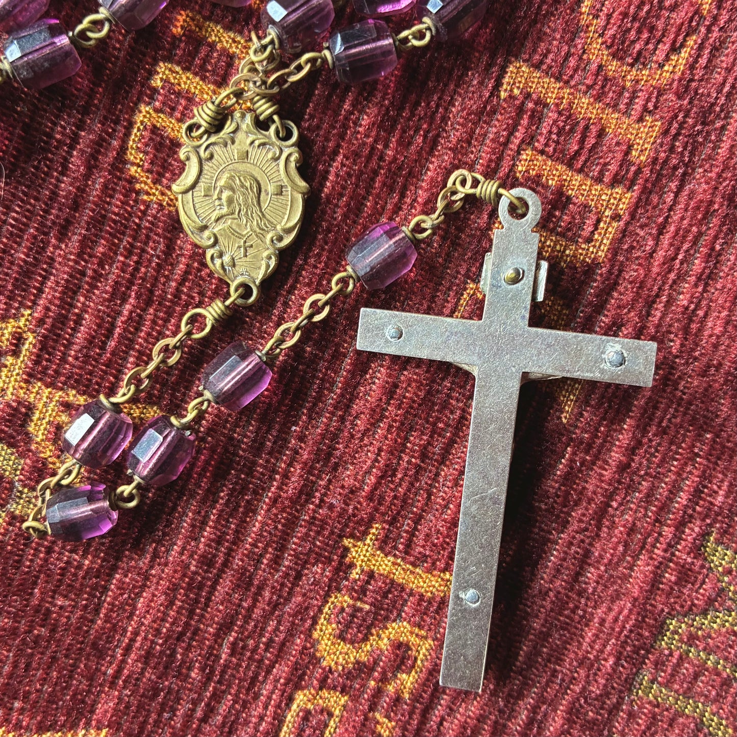 Purple Glass Rosary