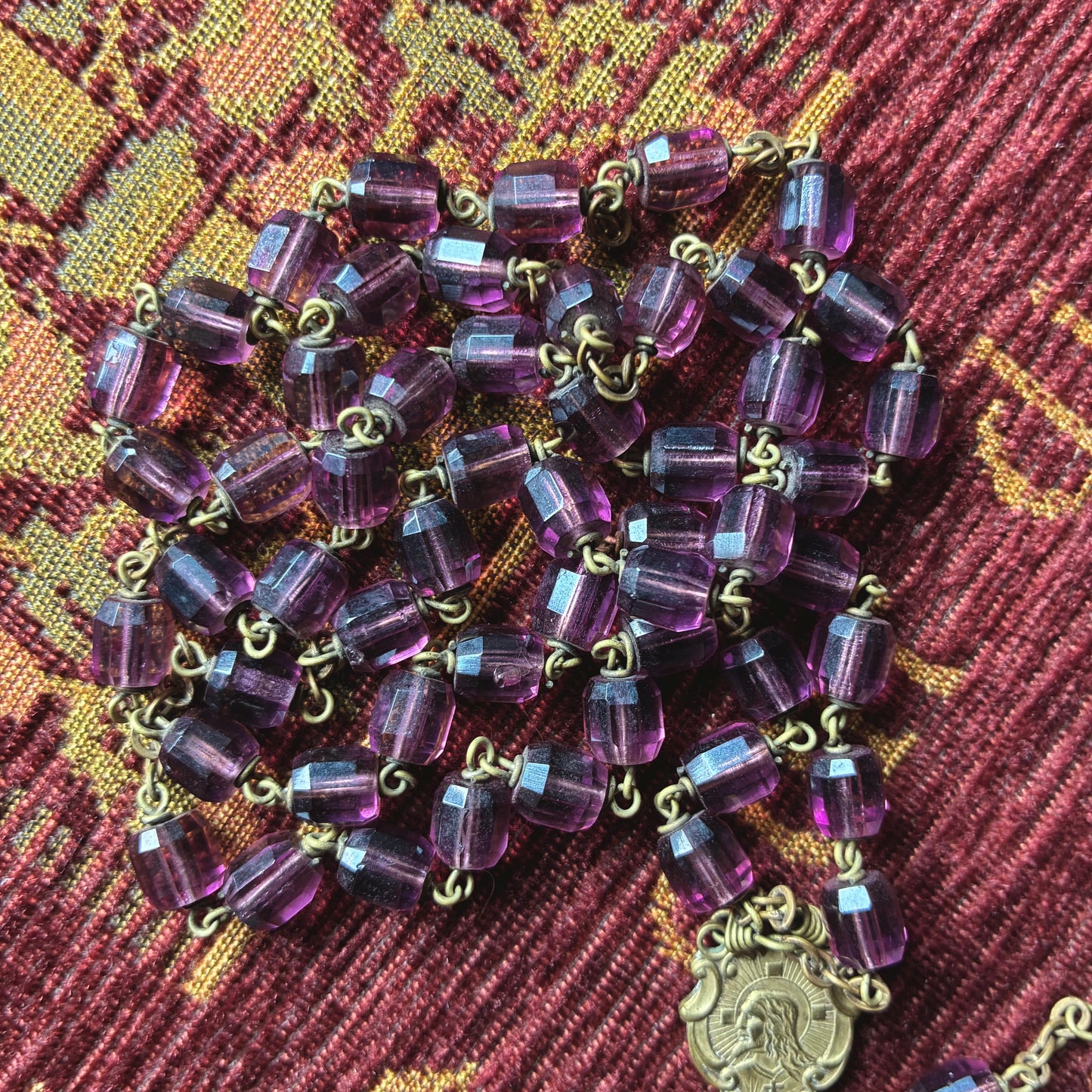 Purple Glass Rosary