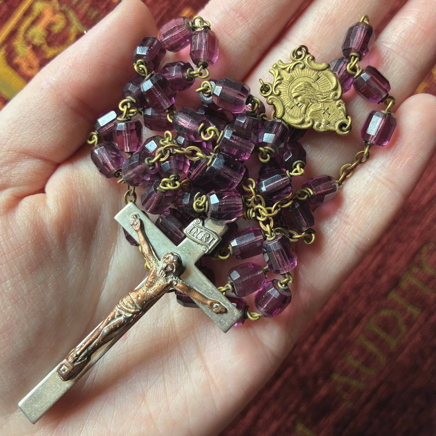 Purple Glass Rosary