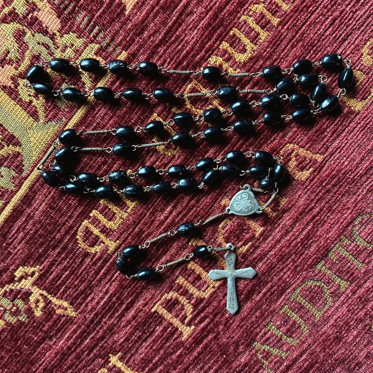 Black Rosary with Spaces
