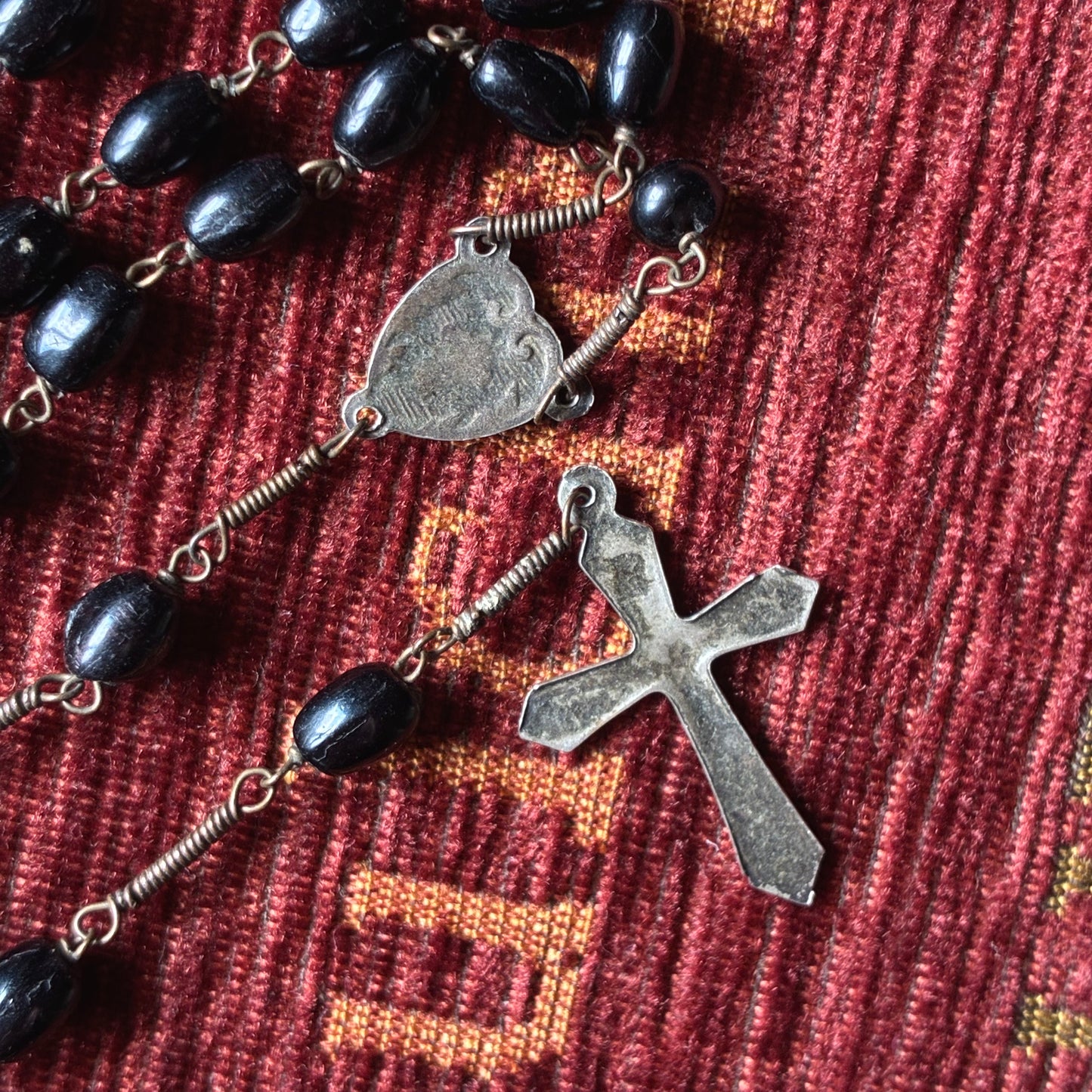 Black Rosary with Spaces