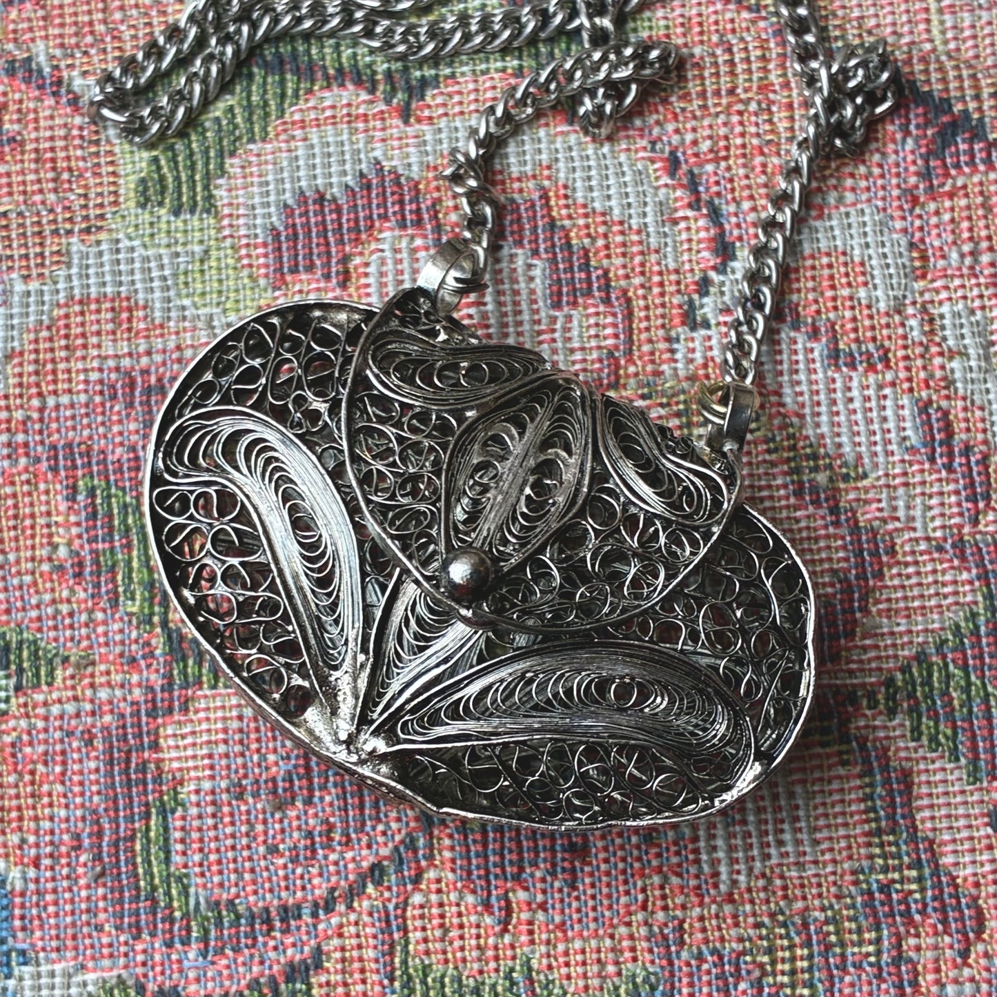 Rosary Filigree Purse Necklace