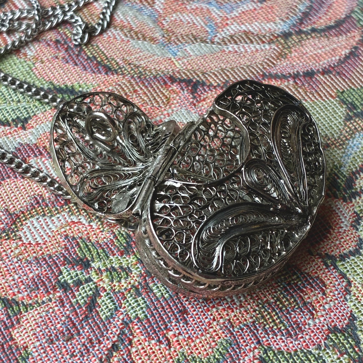 Rosary Filigree Purse Necklace