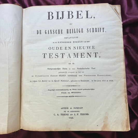 De Gansche Heilige Schrift Bijbel 1846