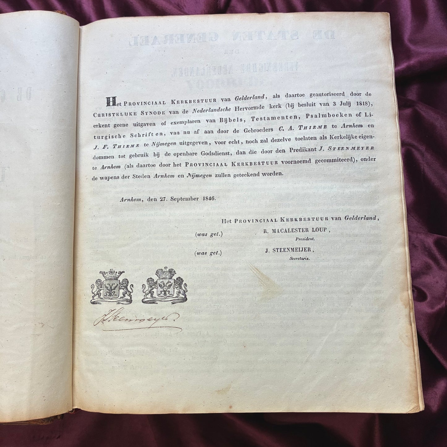 De Gansche Heilige Schrift Bijbel 1846