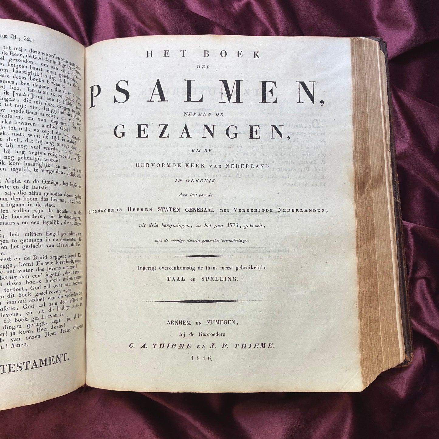 De Gansche Heilige Schrift Bijbel 1846