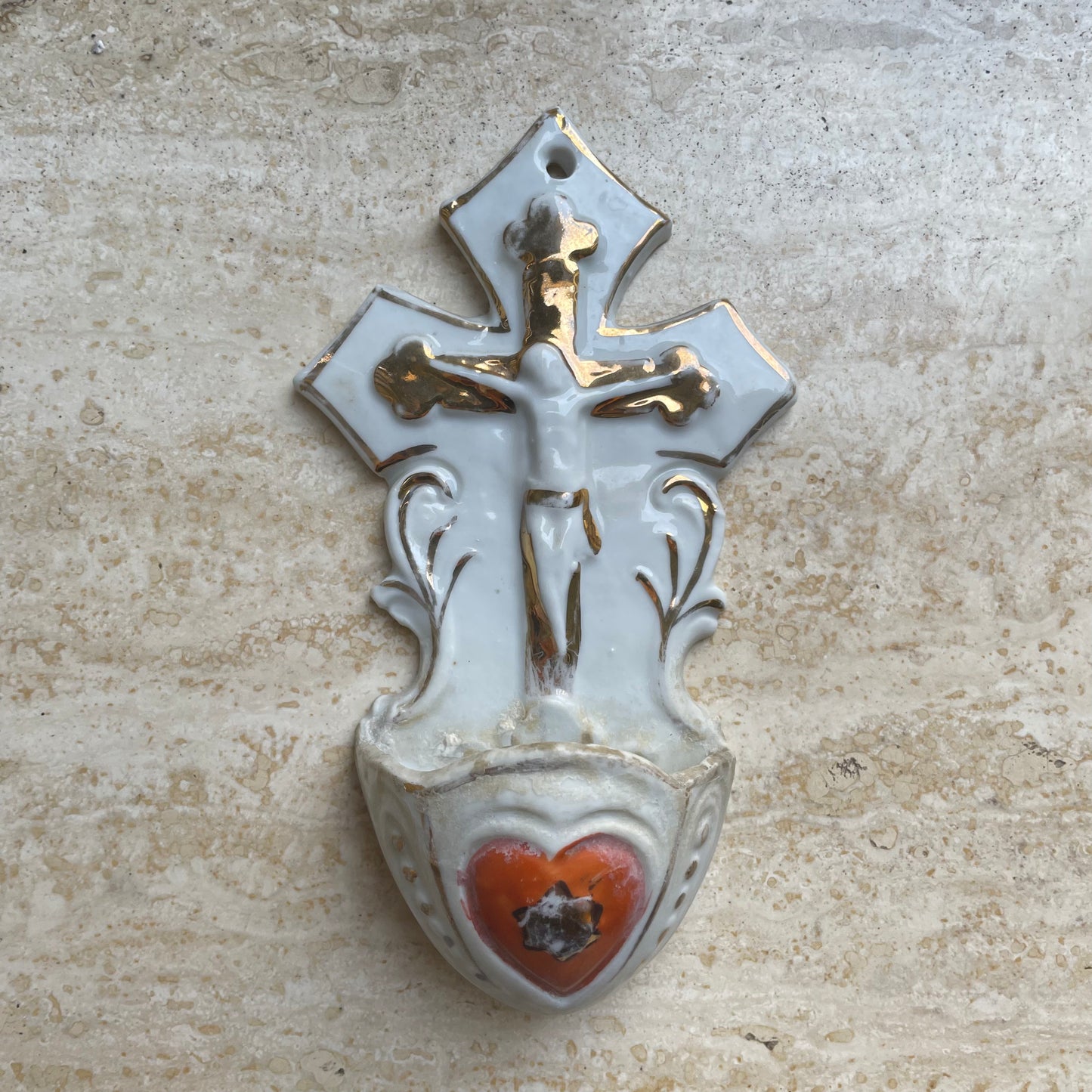 French Porcelain Holy Water Font