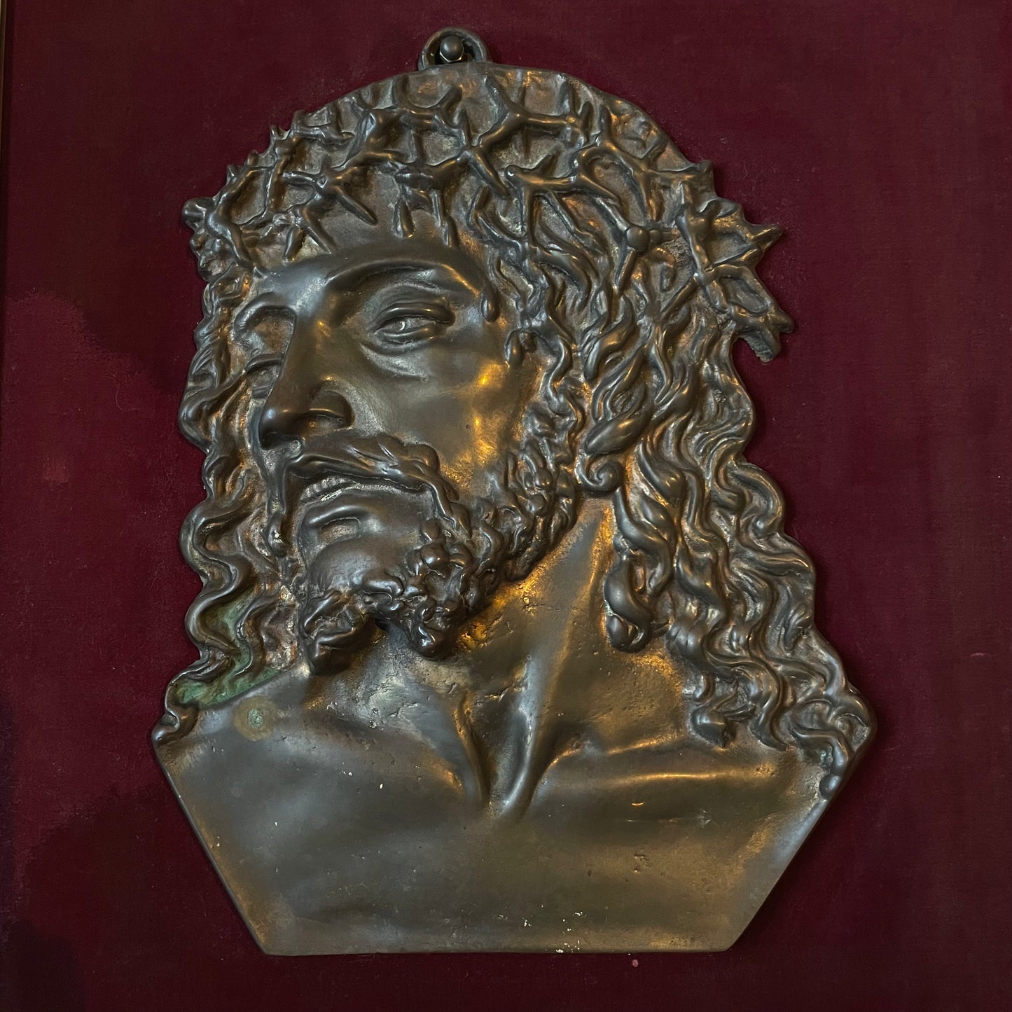Framed Bronze Christ