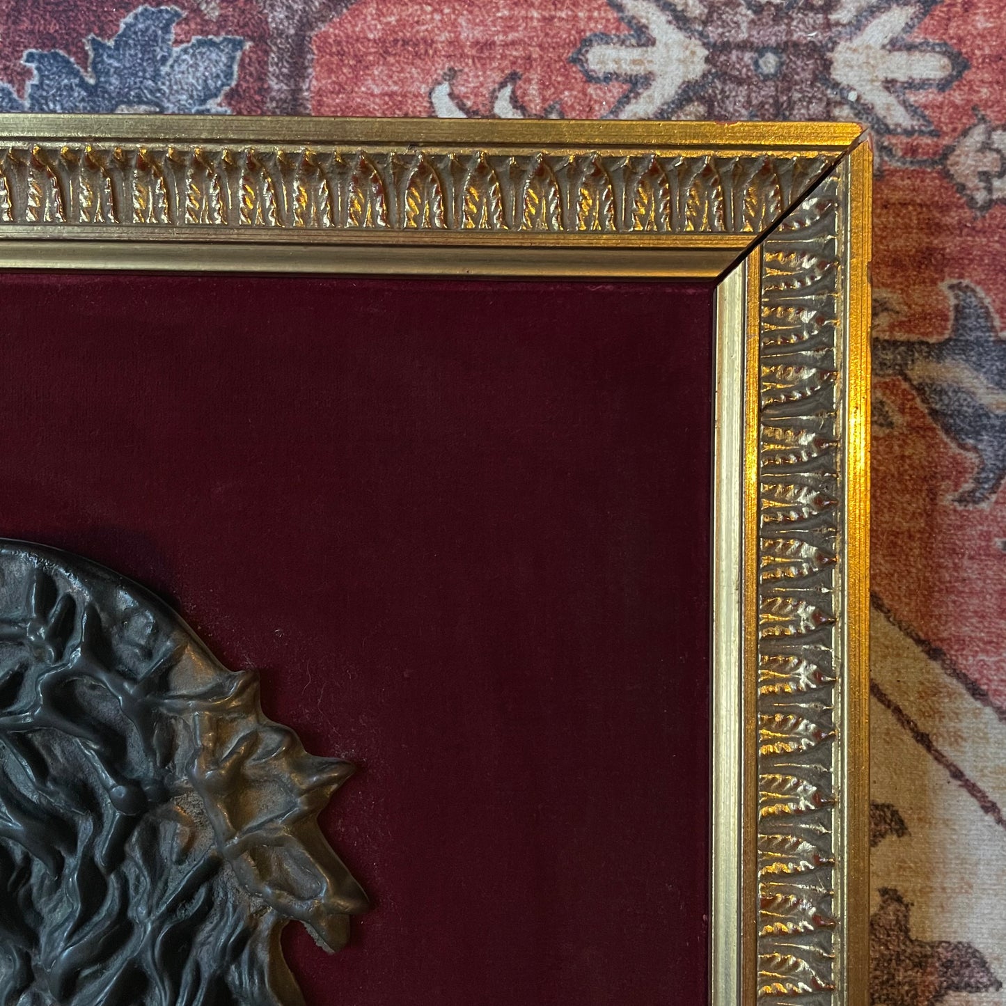 Framed Bronze Christ