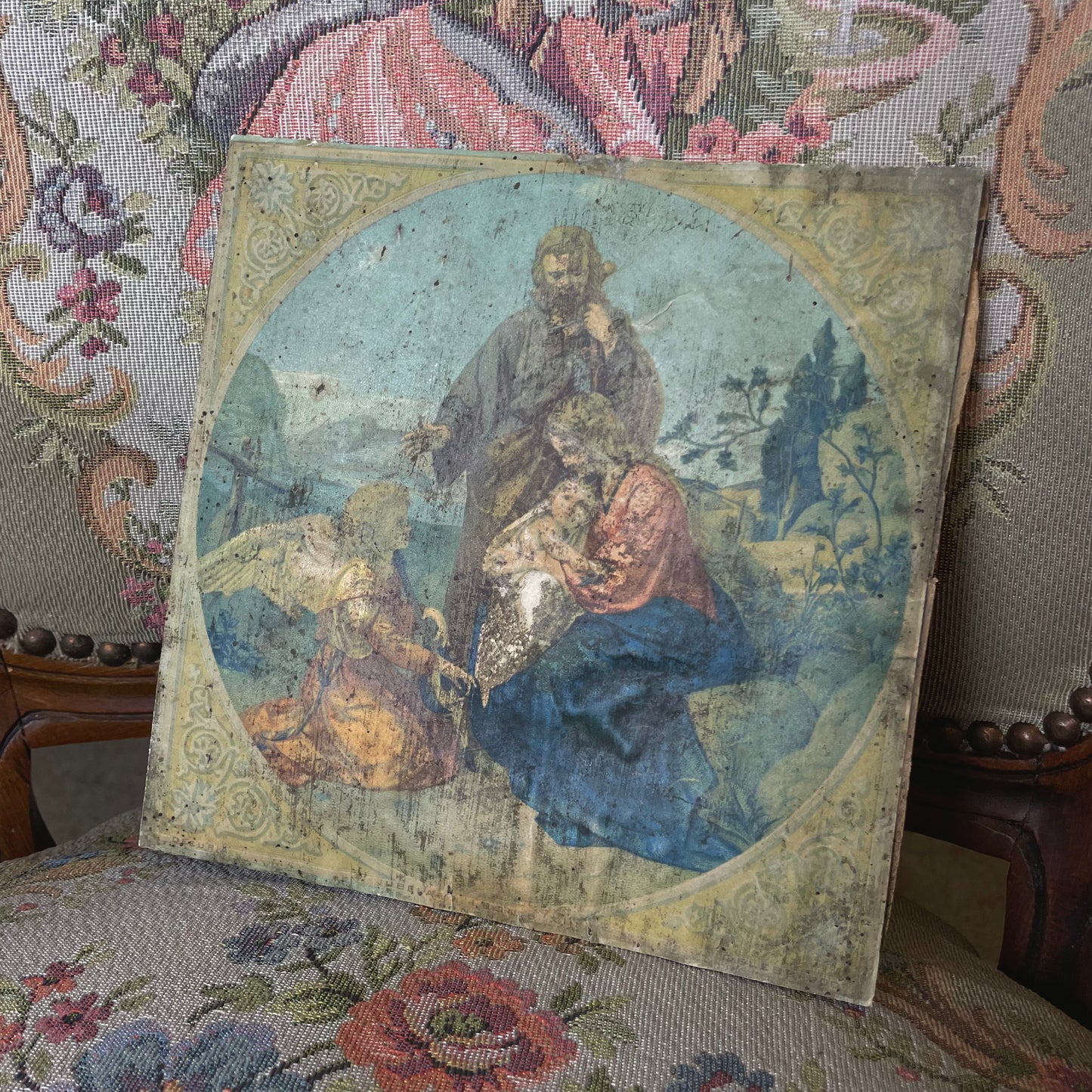 Holy Family with Angel Print