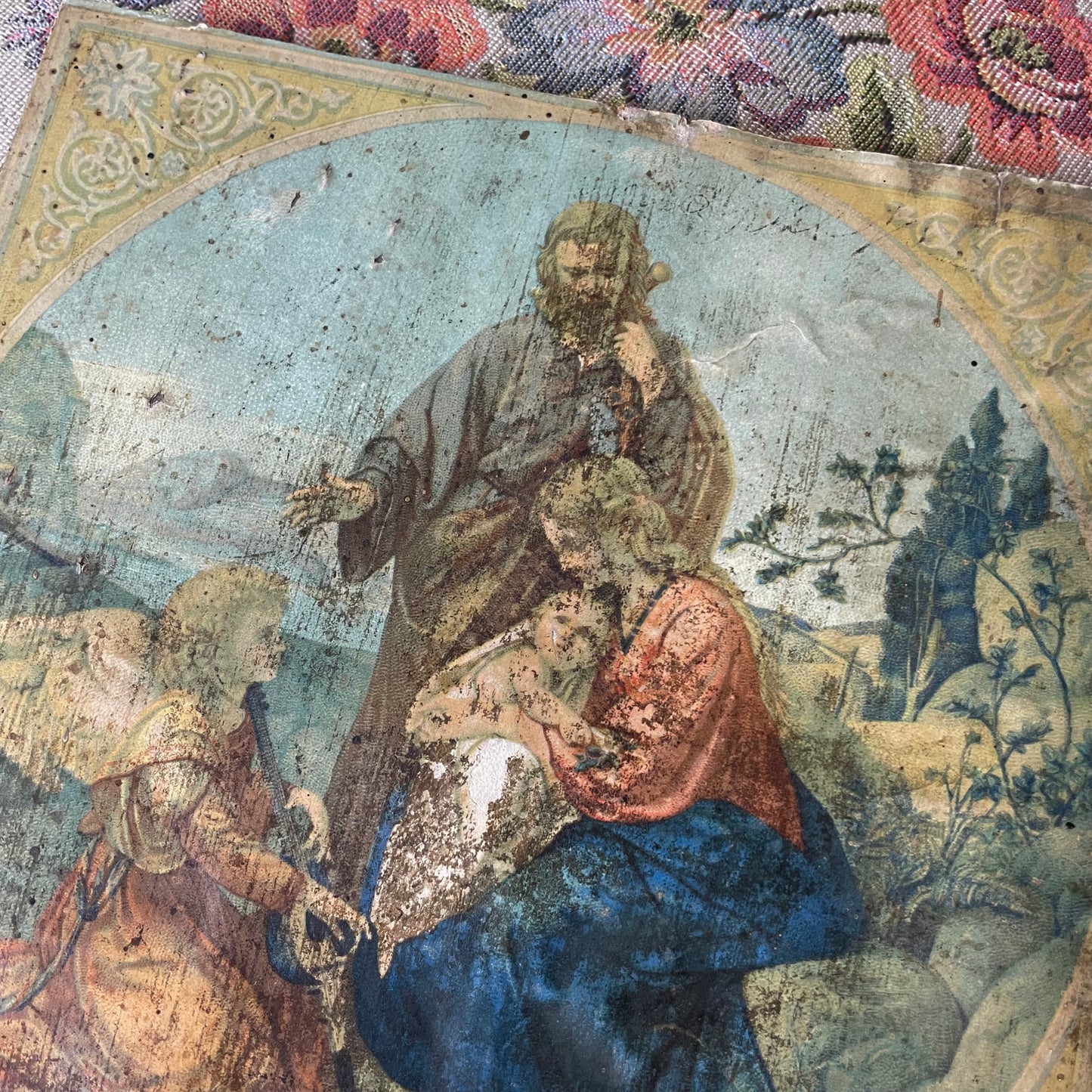 Holy Family with Angel Print