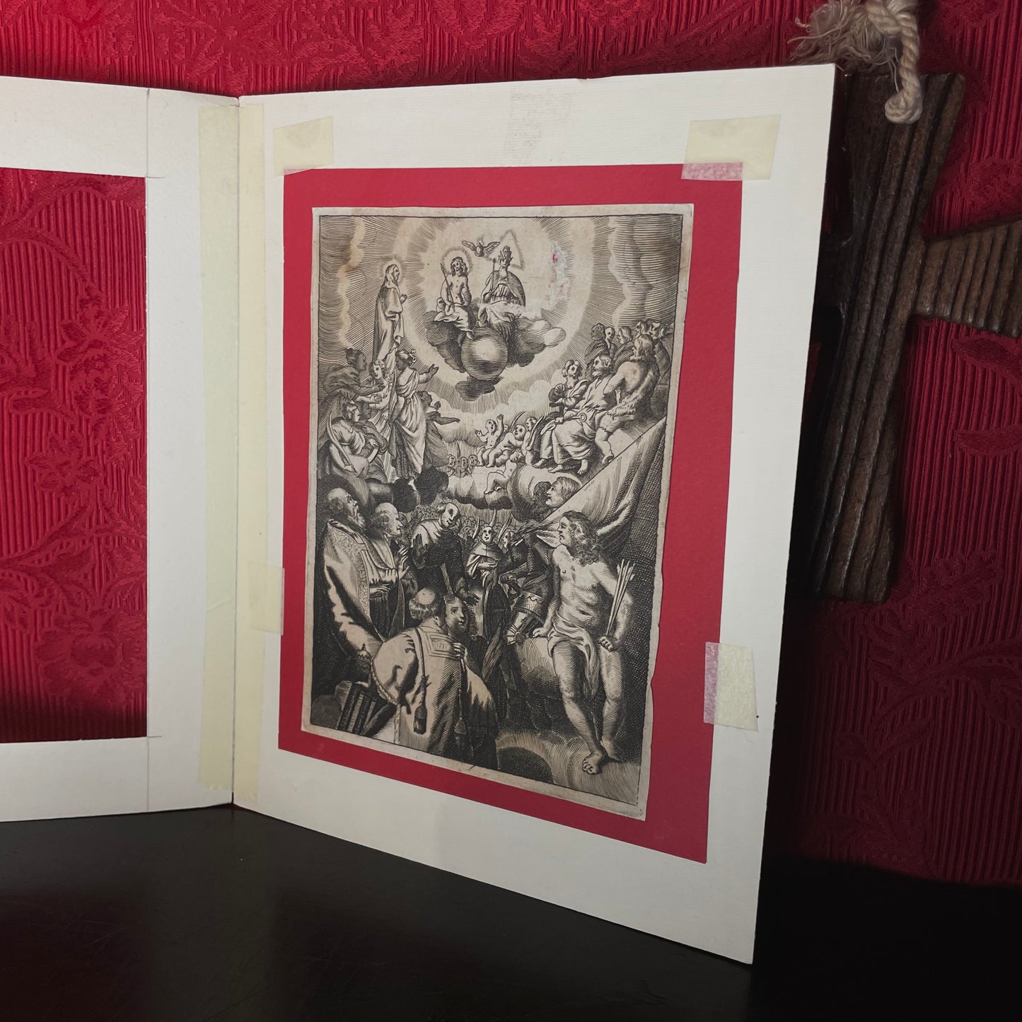 Bulino Engraving 1680 - Saints & Holy Trinity