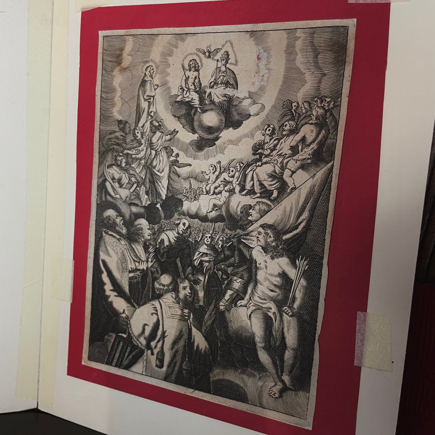 Bulino Engraving 1680 - Saints & Holy Trinity