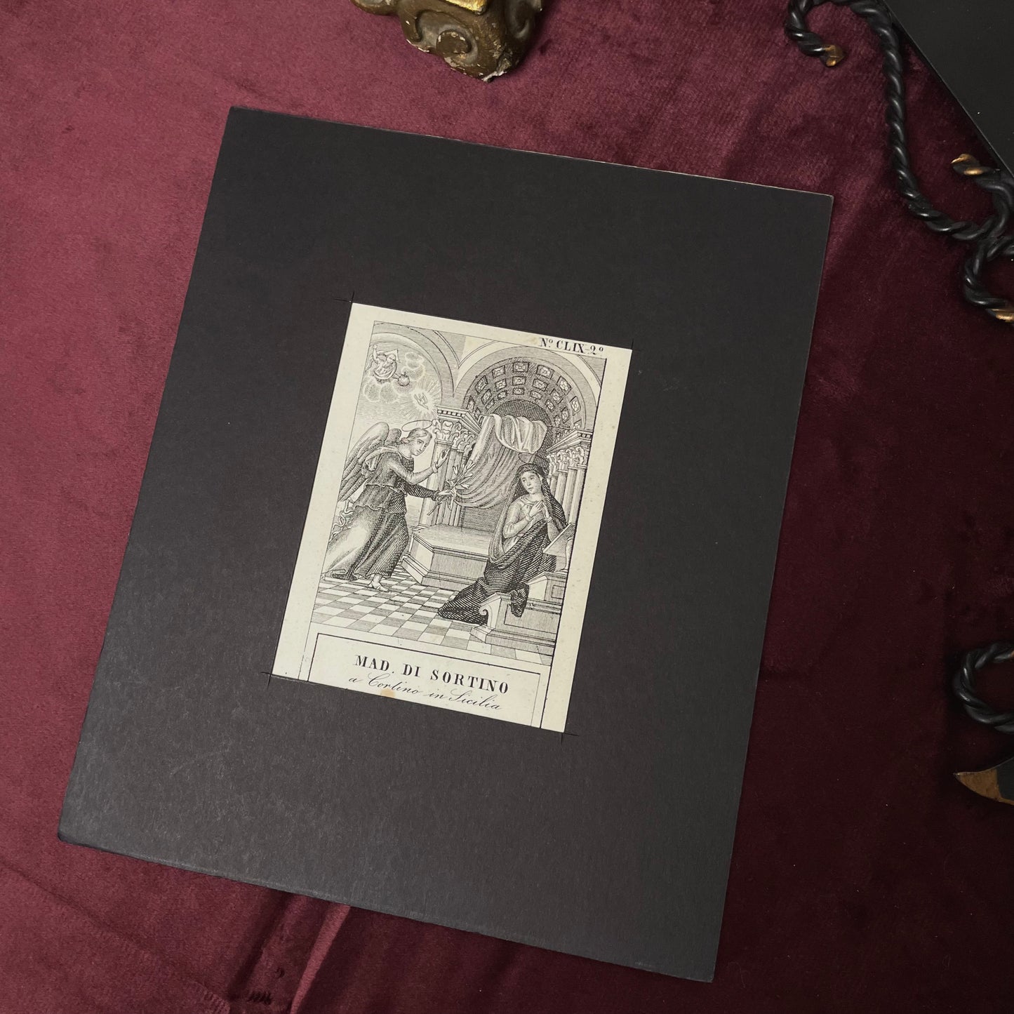 Print Madonna di Sortino a Corlino in Sicilia 1840