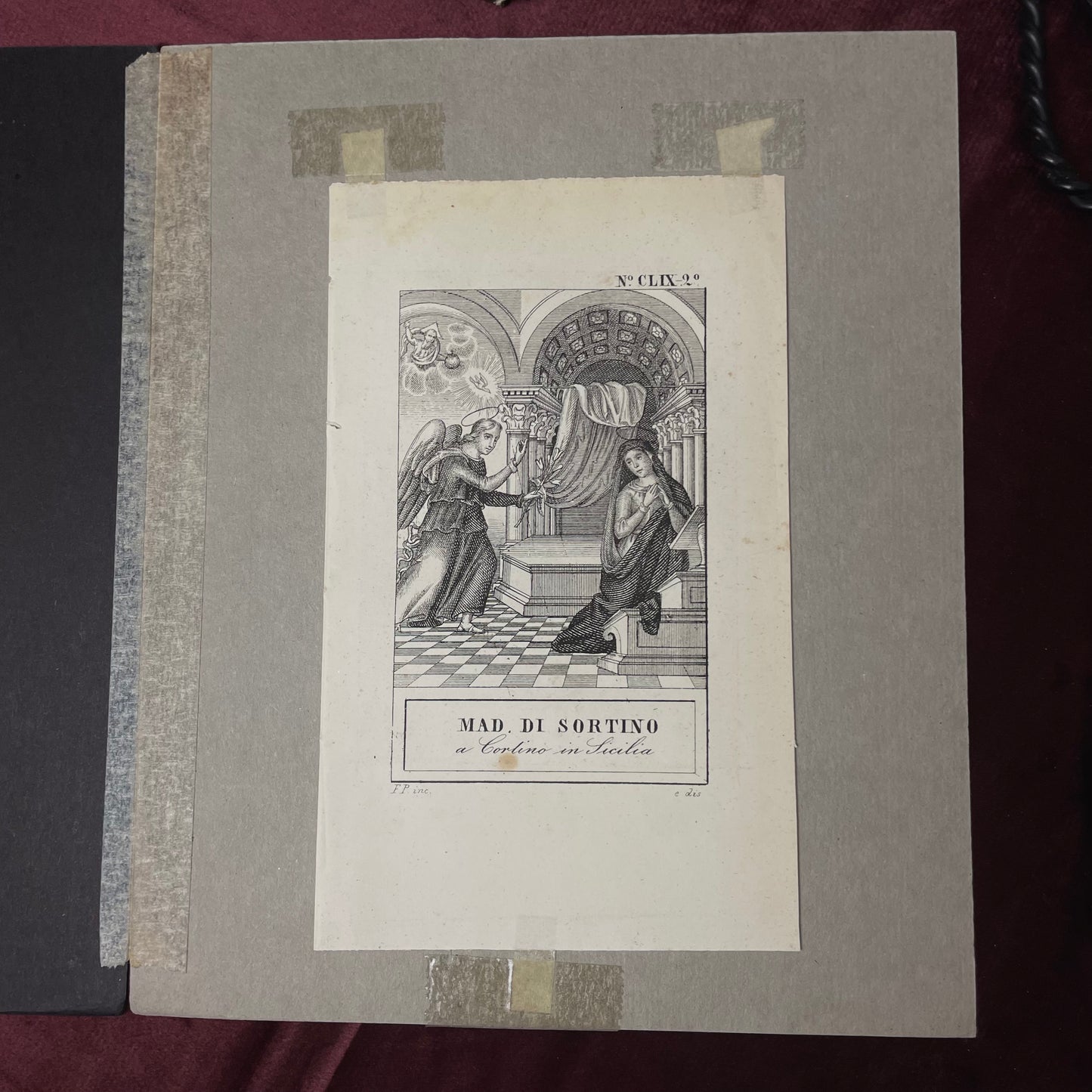 Print Madonna di Sortino a Corlino in Sicilia 1840