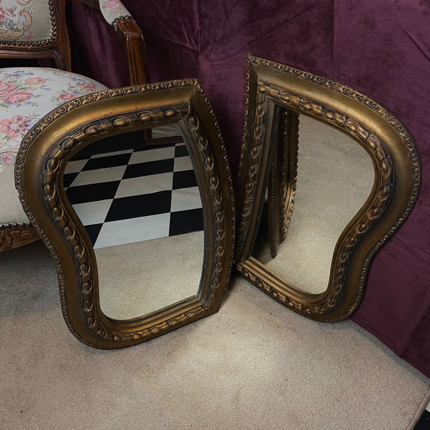 Wooden Mirror Set 19th Century