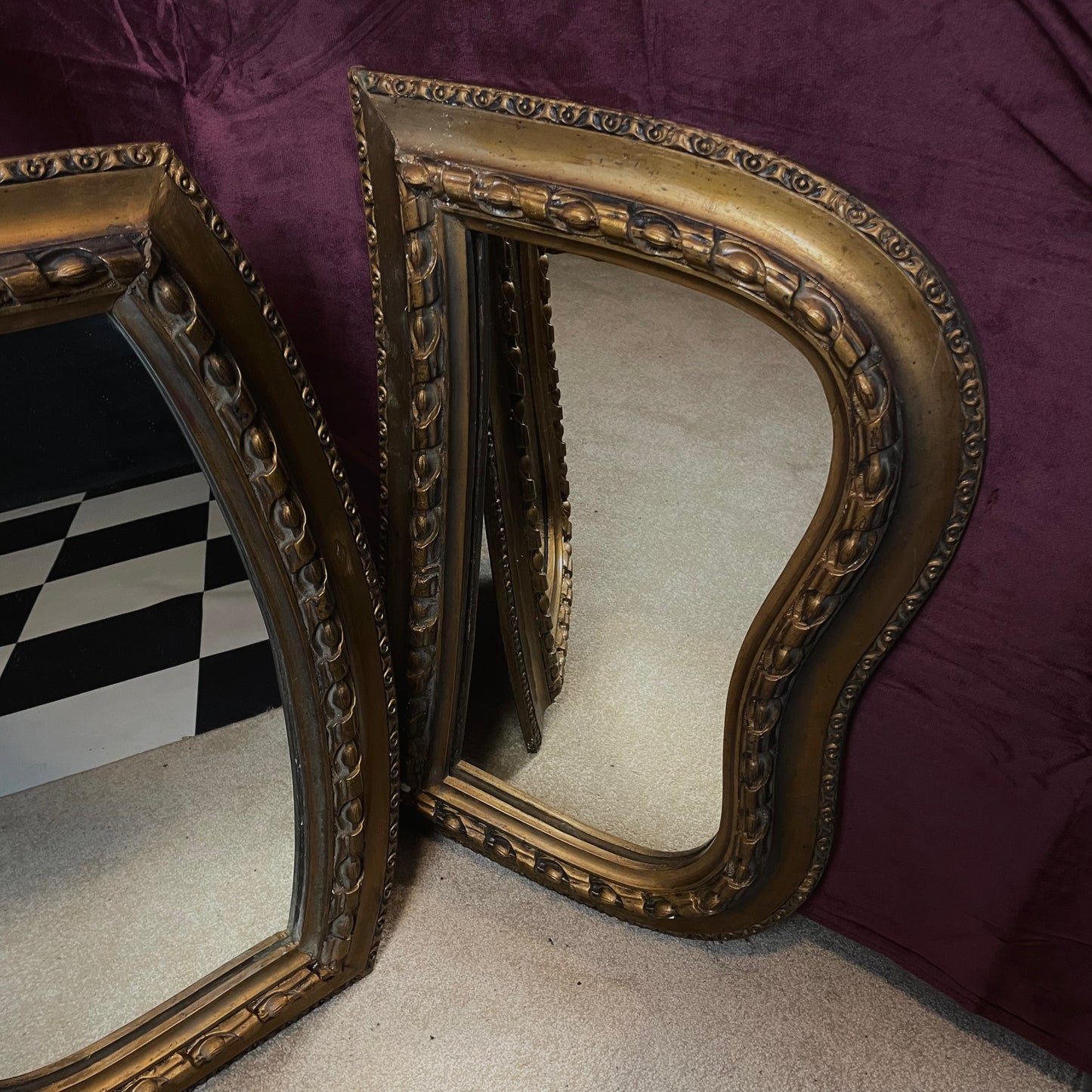 Wooden Mirror Set 19th Century