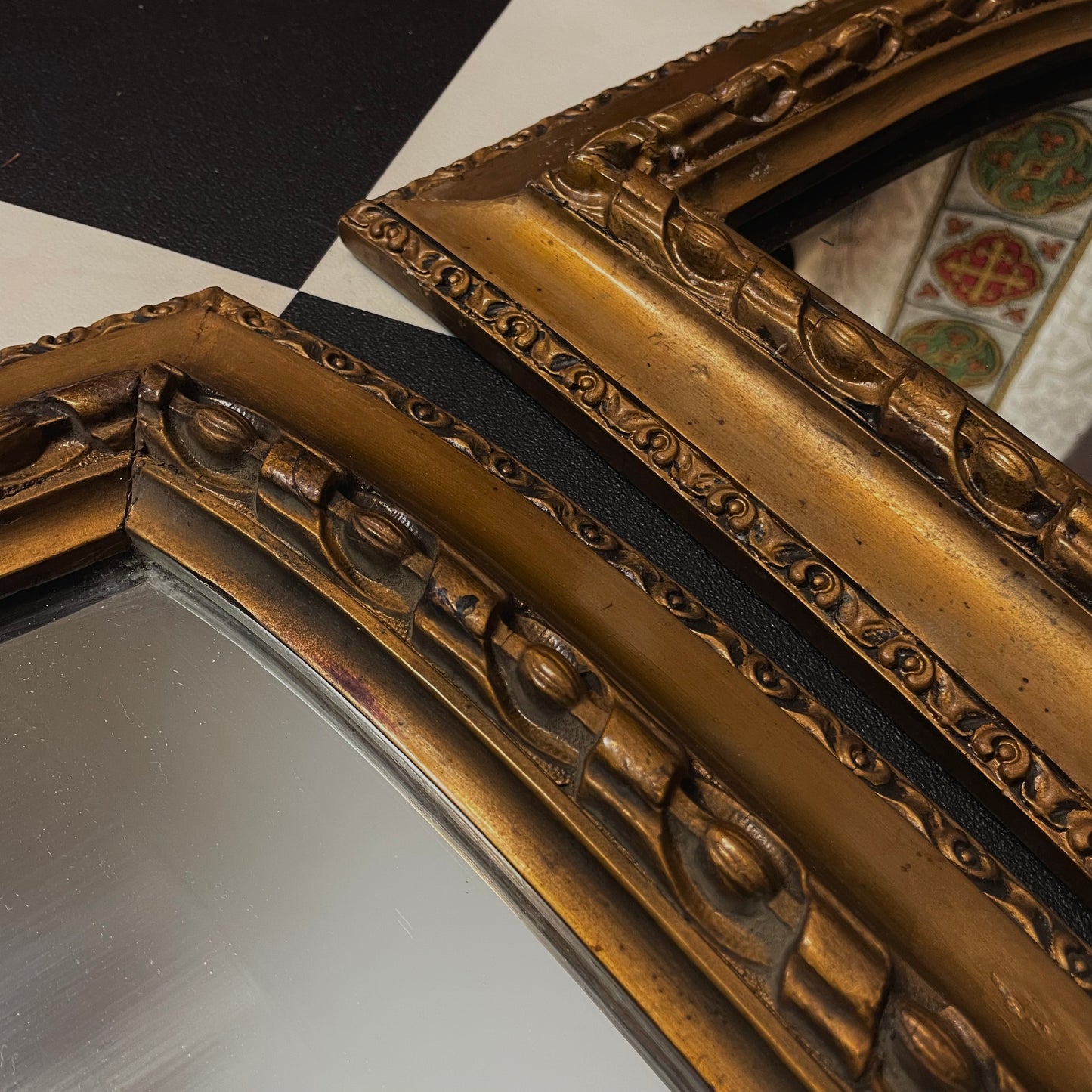 Wooden Mirror Set 19th Century