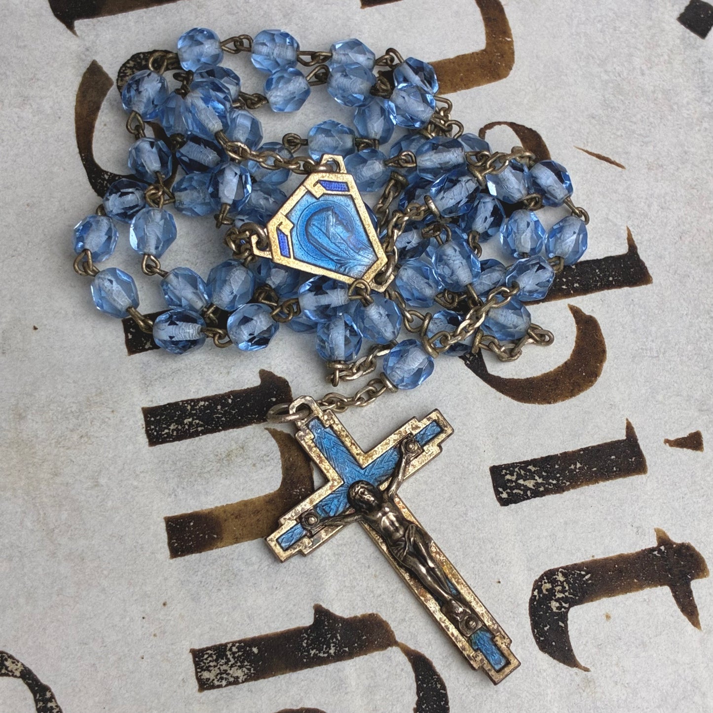 Rosary Art Deco Blue