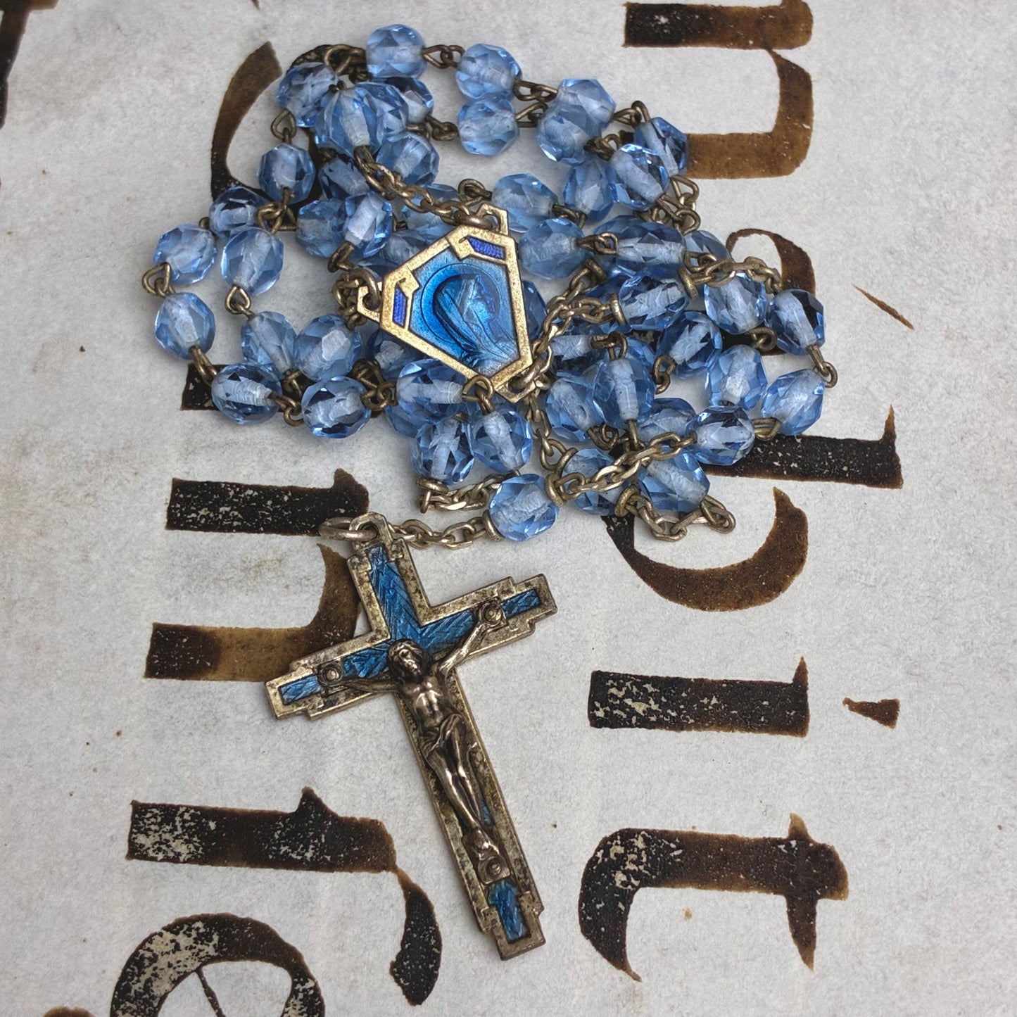 Rosary Art Deco Blue
